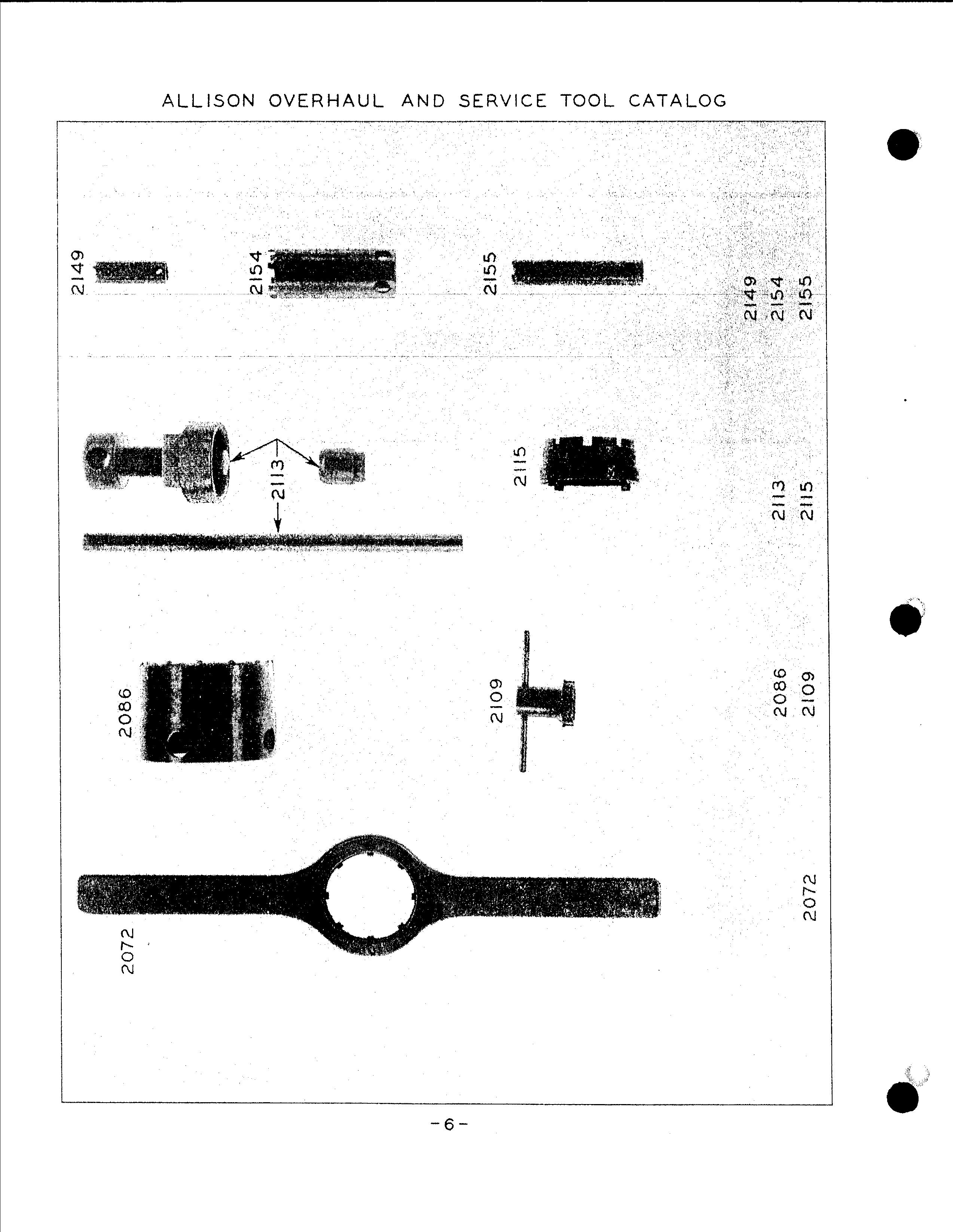 Sample page 8 from AirCorps Library document: Commercial Overhaul and Service Tool Catalog for Allison Engines
