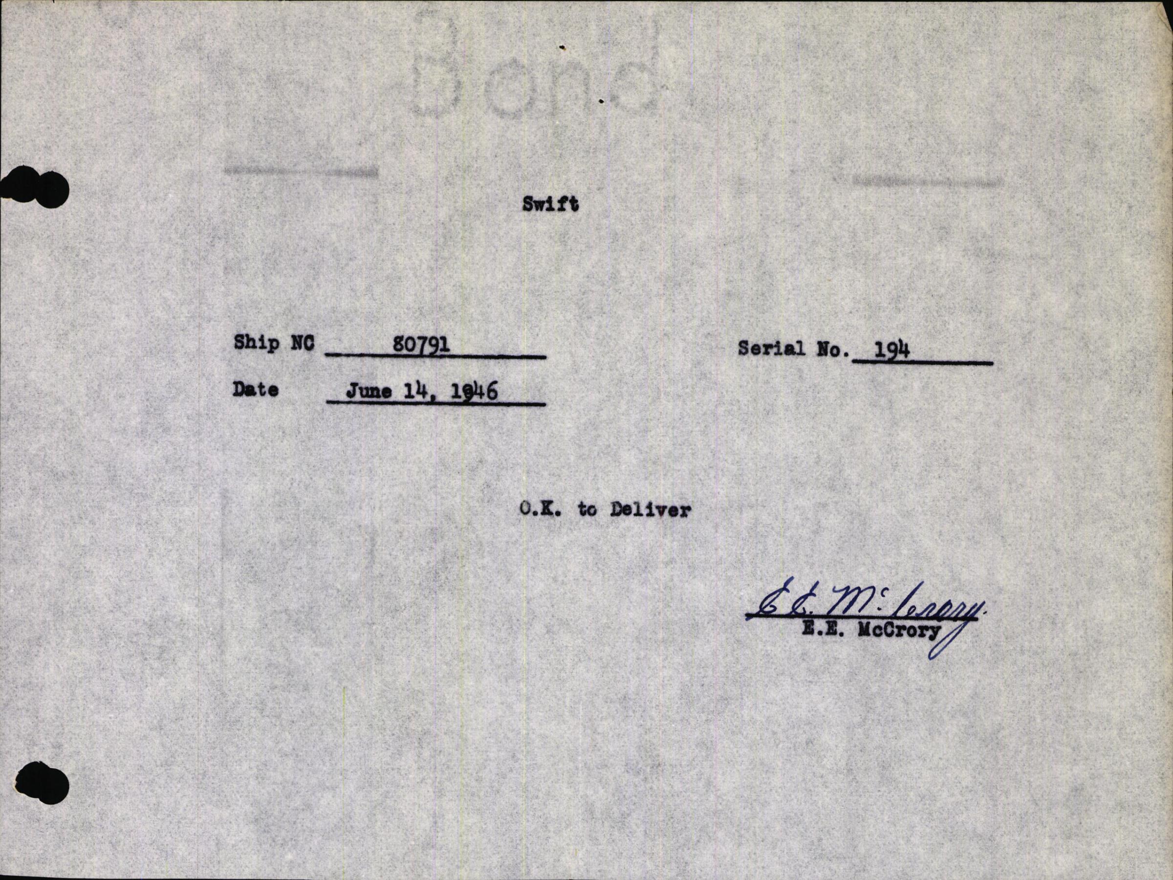 Sample page 3 from AirCorps Library document: Technical Information for Serial Number 194