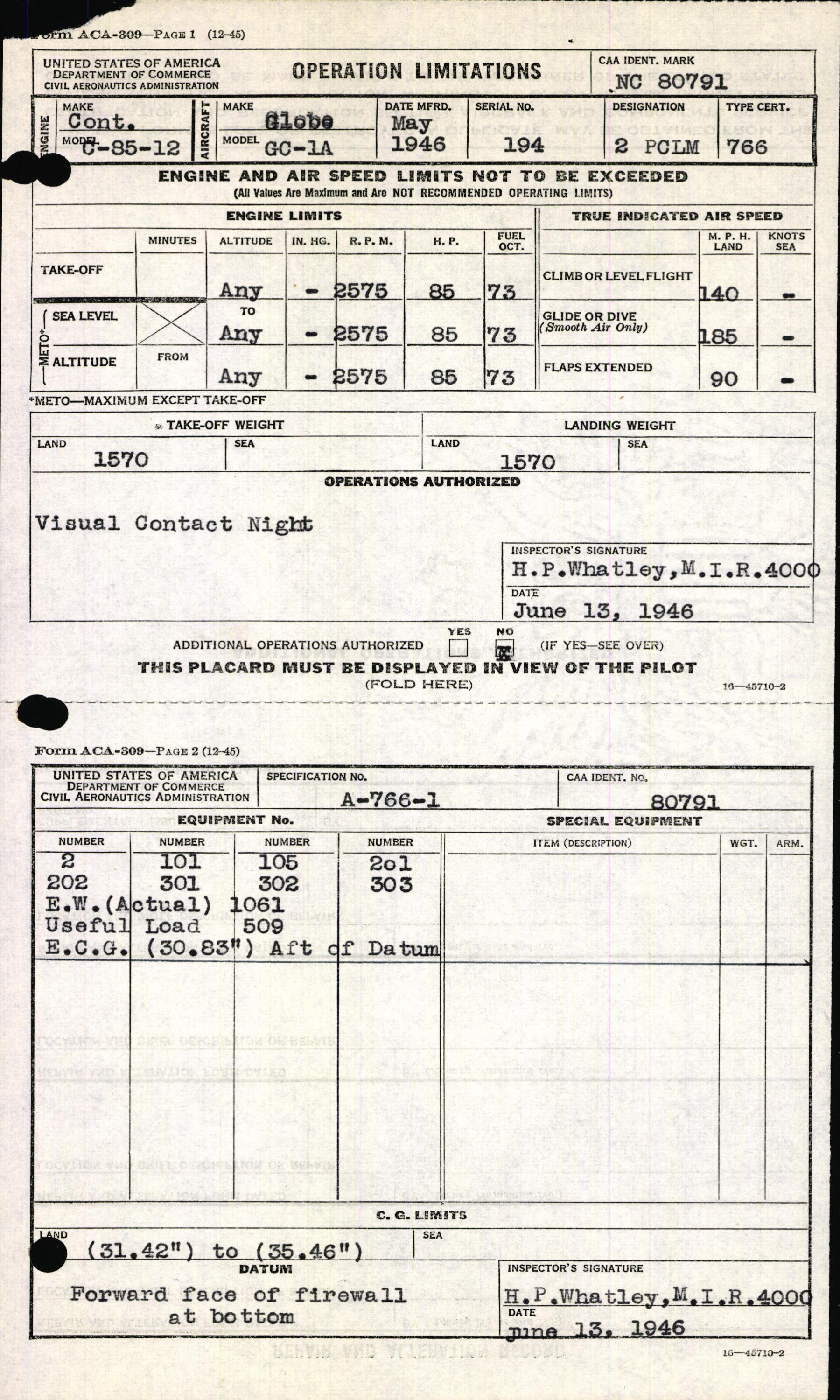 Sample page 7 from AirCorps Library document: Technical Information for Serial Number 194