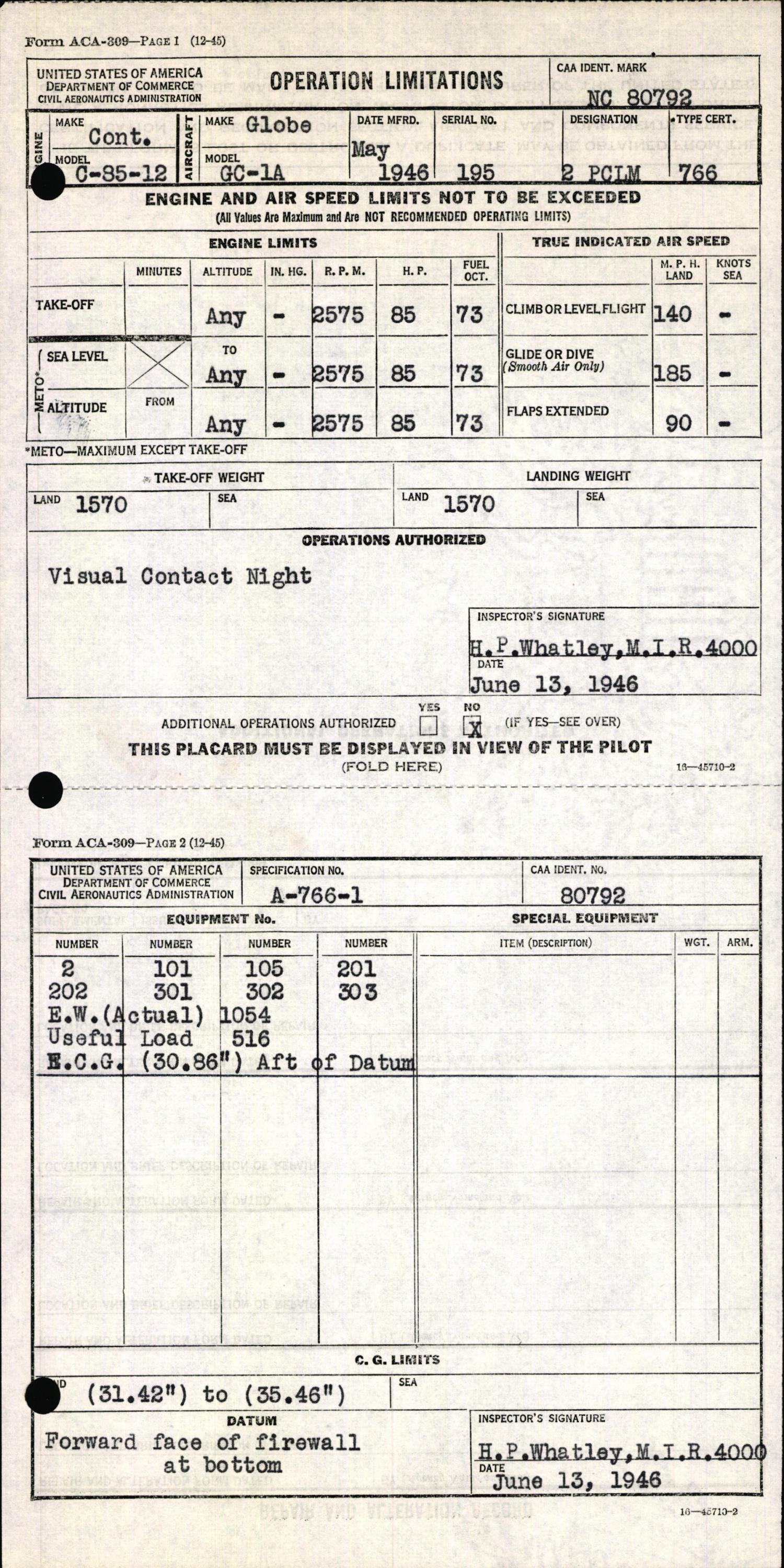 Sample page 5 from AirCorps Library document: Technical Information for Serial Number 195