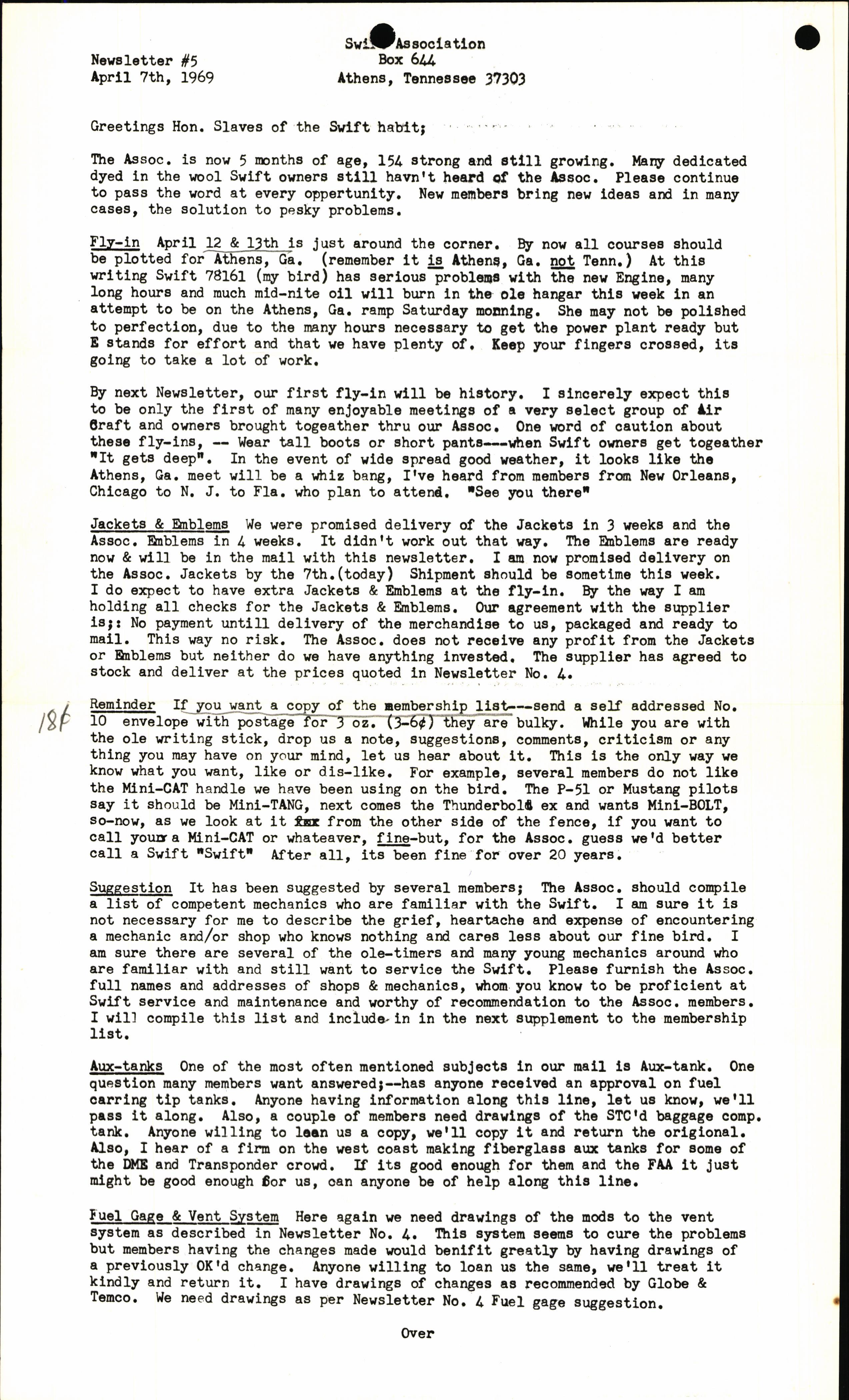 Sample page 1 from AirCorps Library document: April 1969