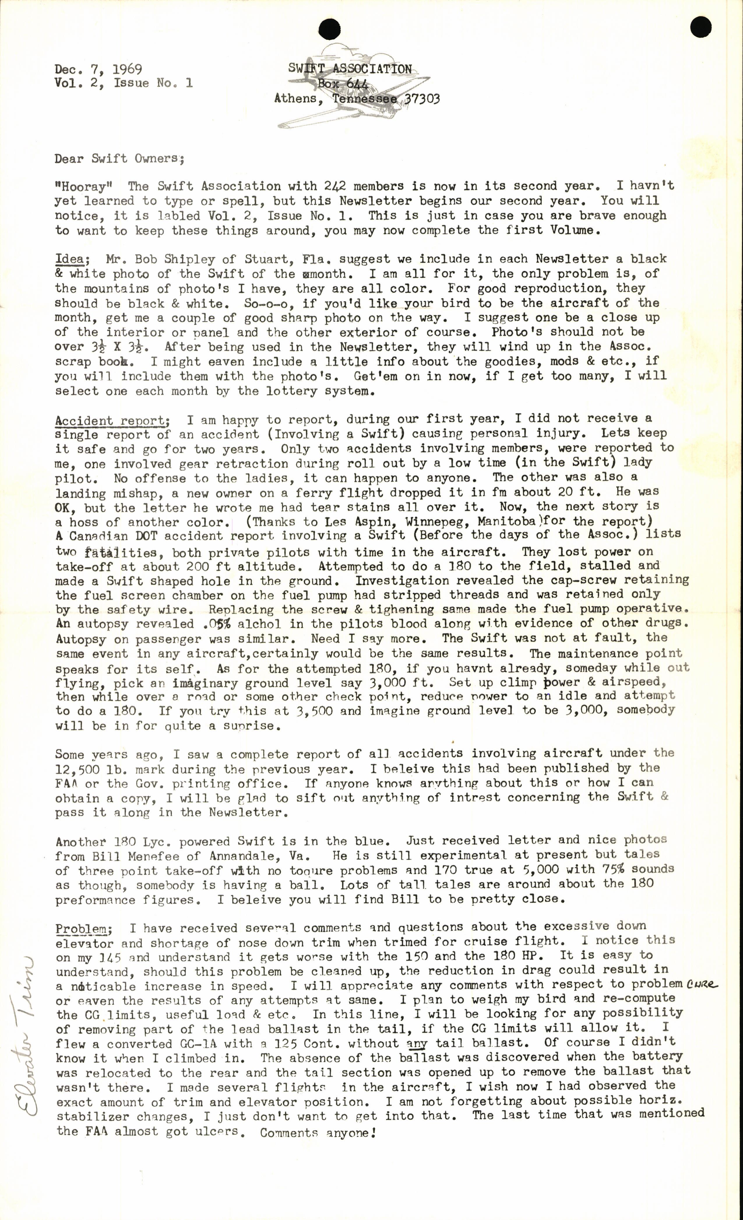 Sample page 1 from AirCorps Library document: December 1969