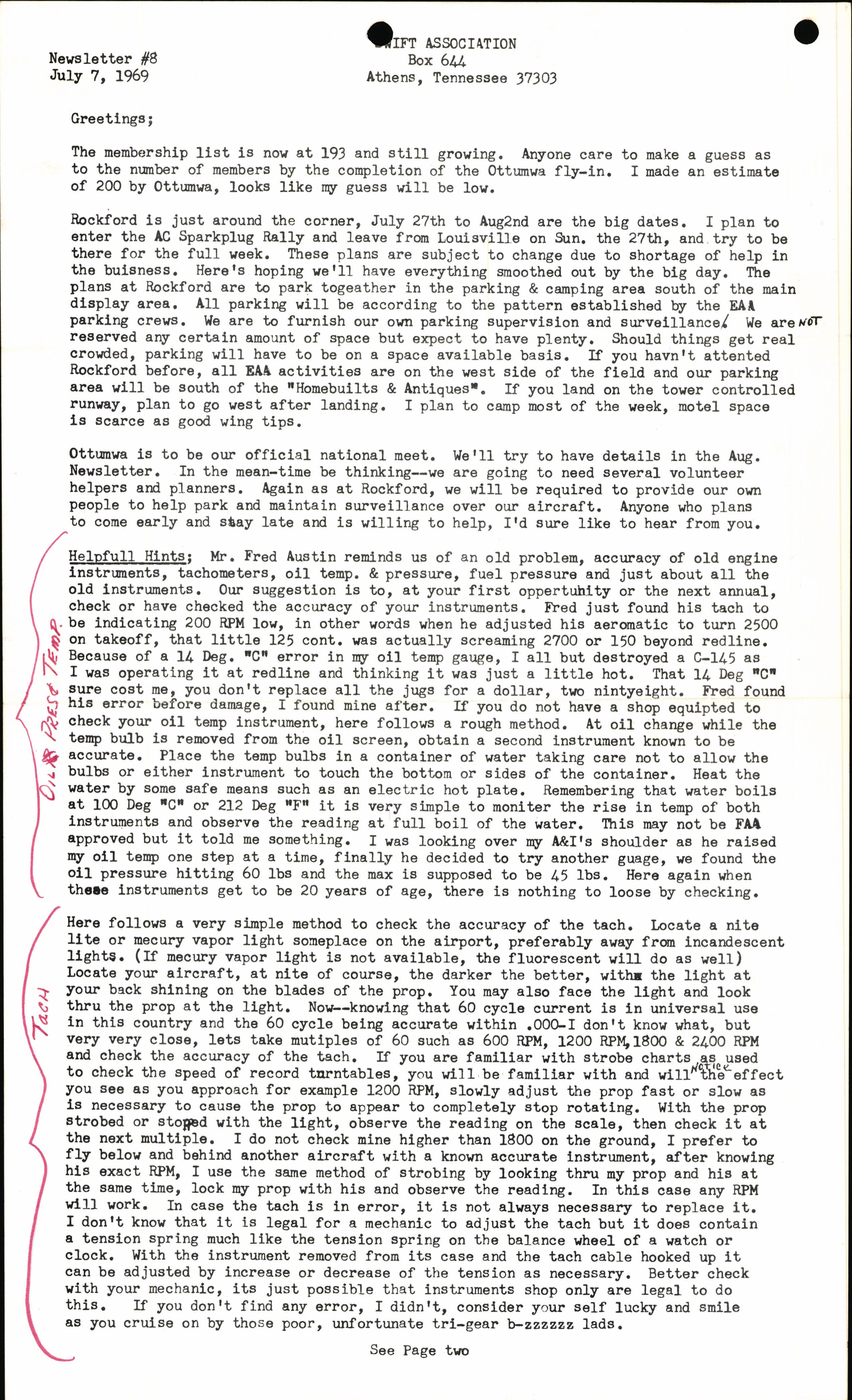 Sample page 1 from AirCorps Library document: July 1969