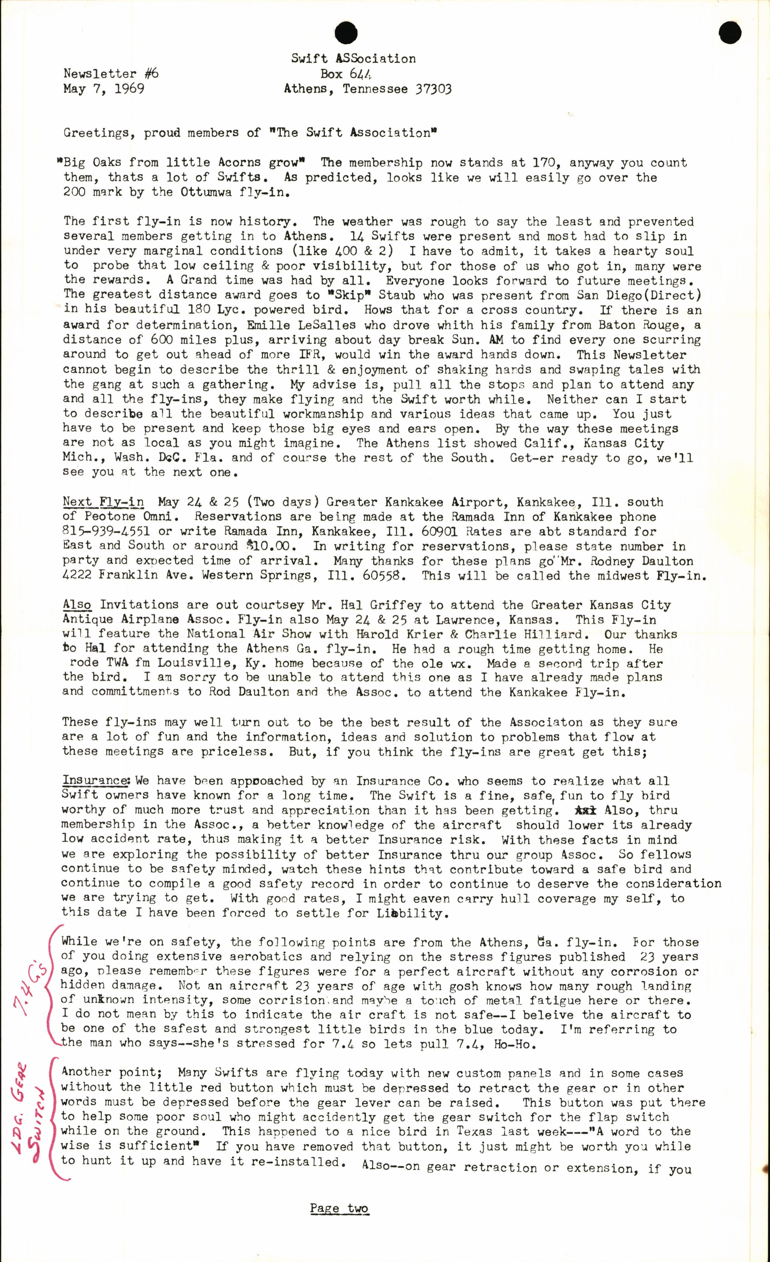 Sample page 1 from AirCorps Library document: May 1969