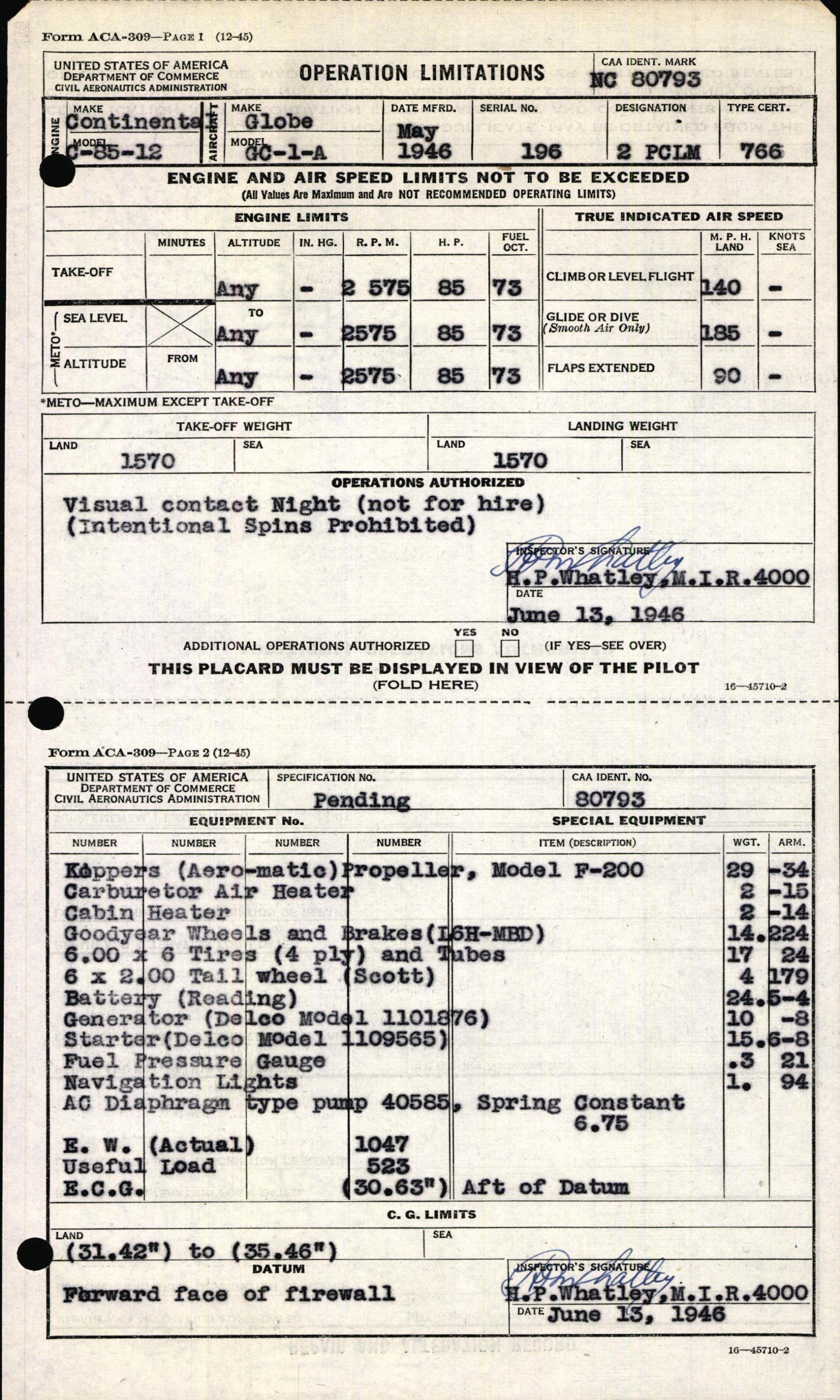 Sample page 7 from AirCorps Library document: Technical Information for Serial Number 196