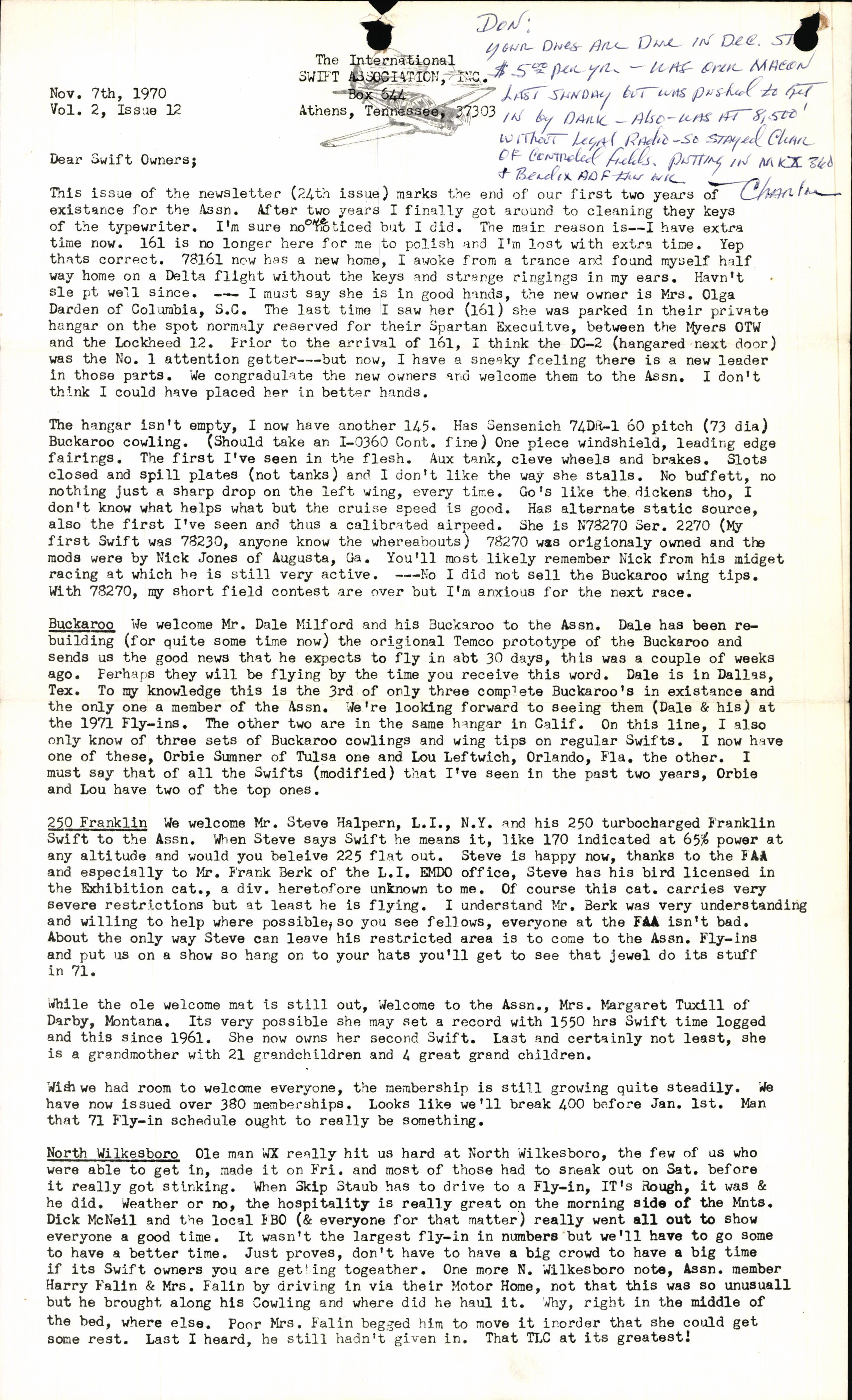 Sample page 1 from AirCorps Library document: November 1970