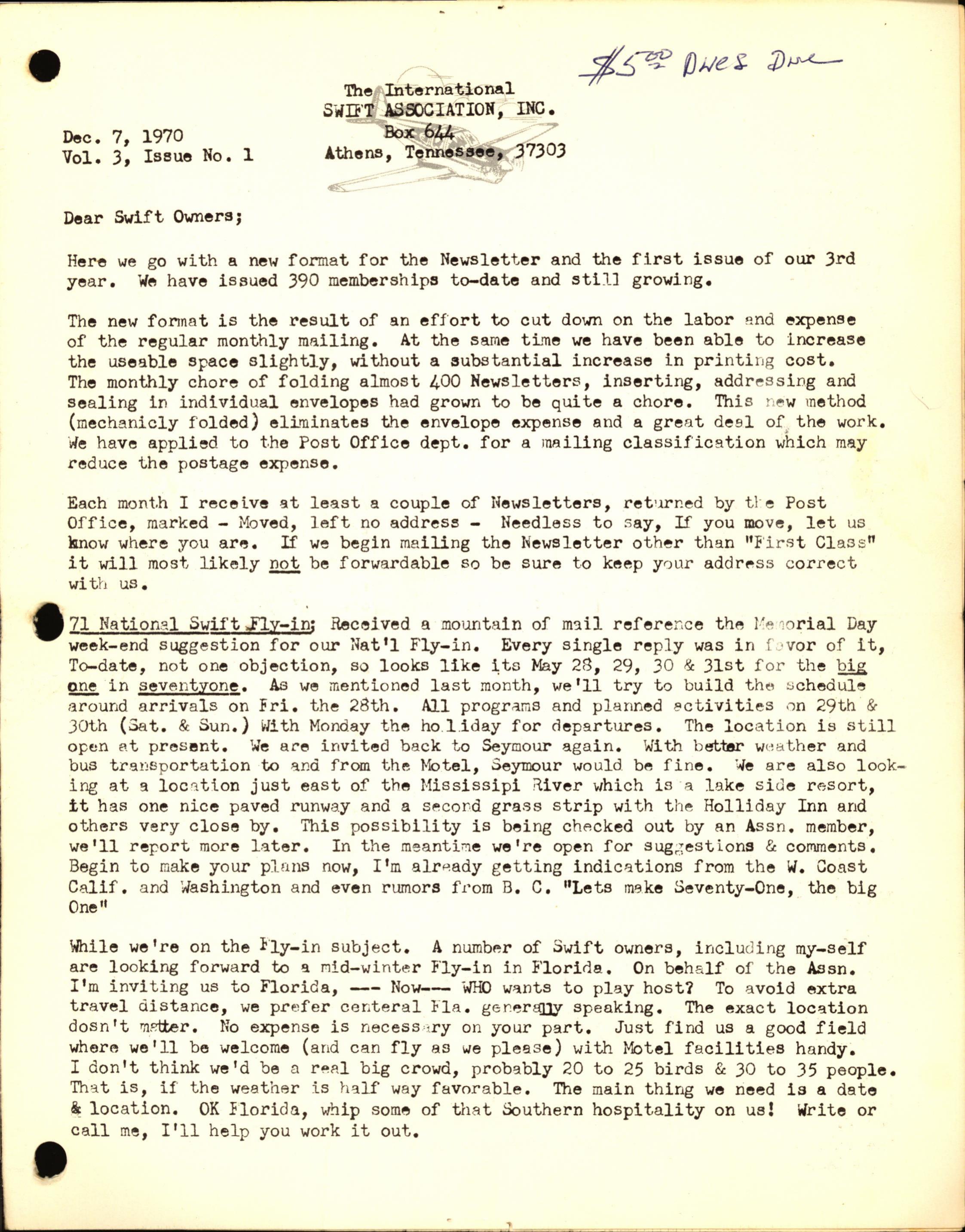 Sample page 1 from AirCorps Library document: December 1970