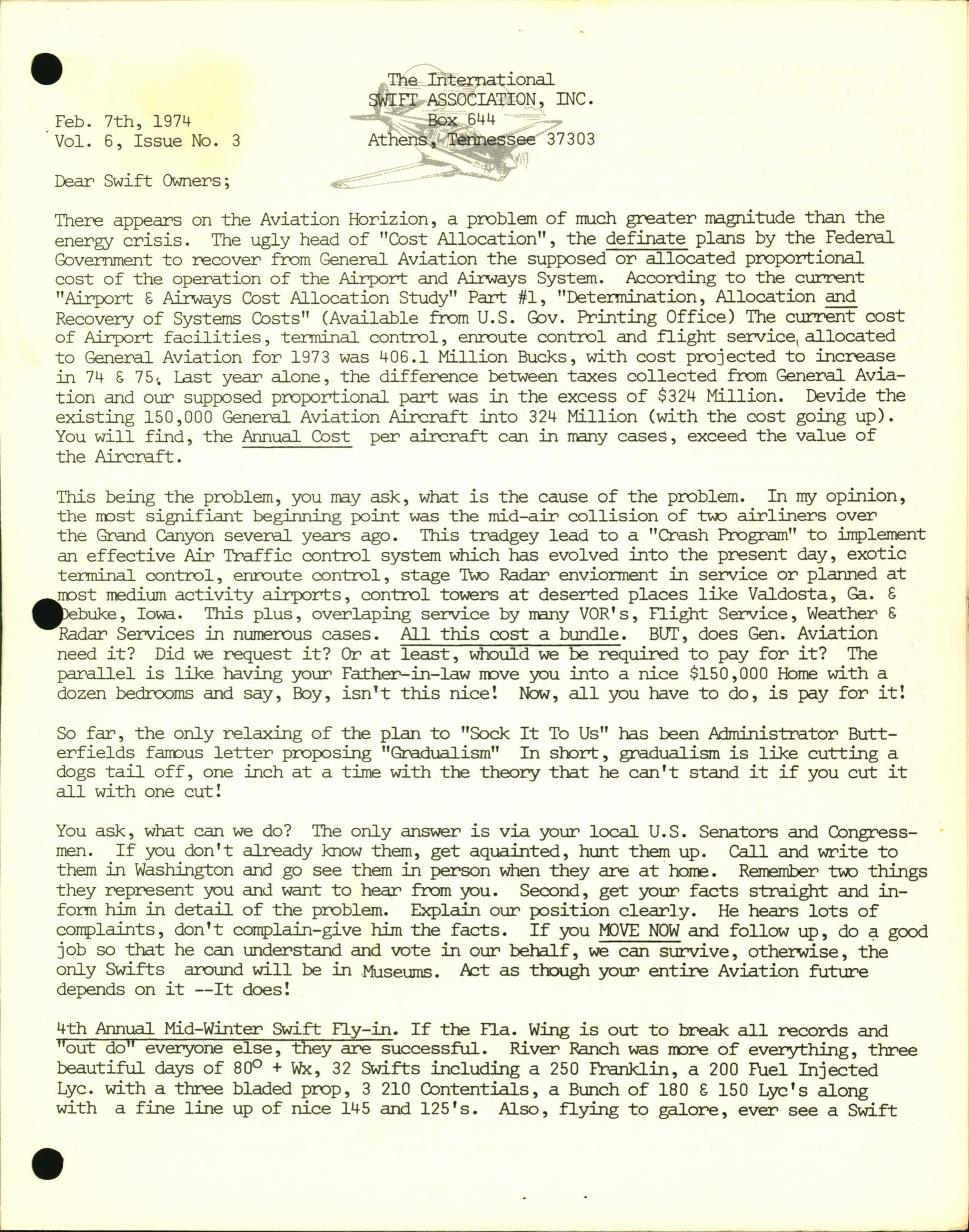 Sample page 1 from AirCorps Library document: February 1974
