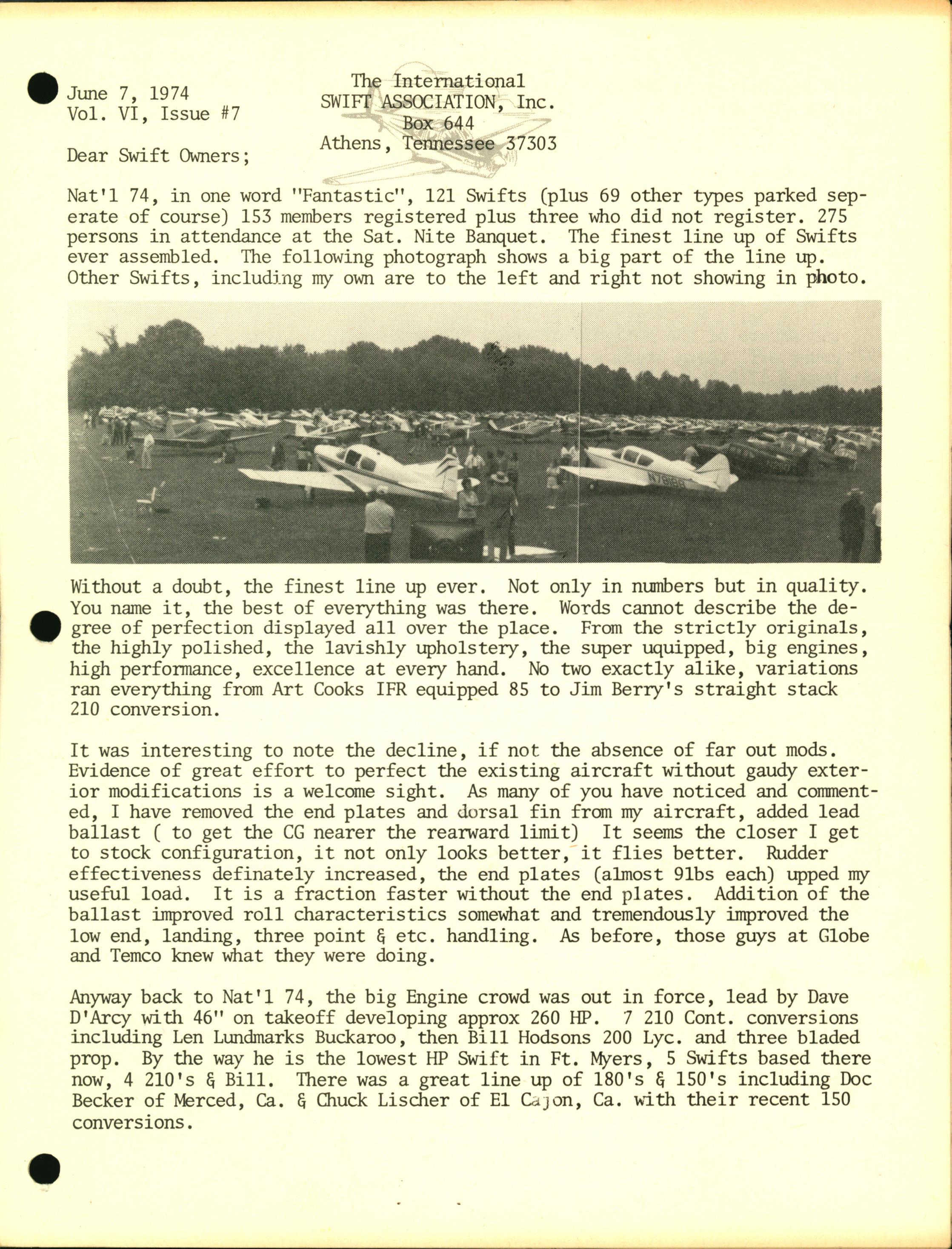 Sample page 1 from AirCorps Library document: June 1974