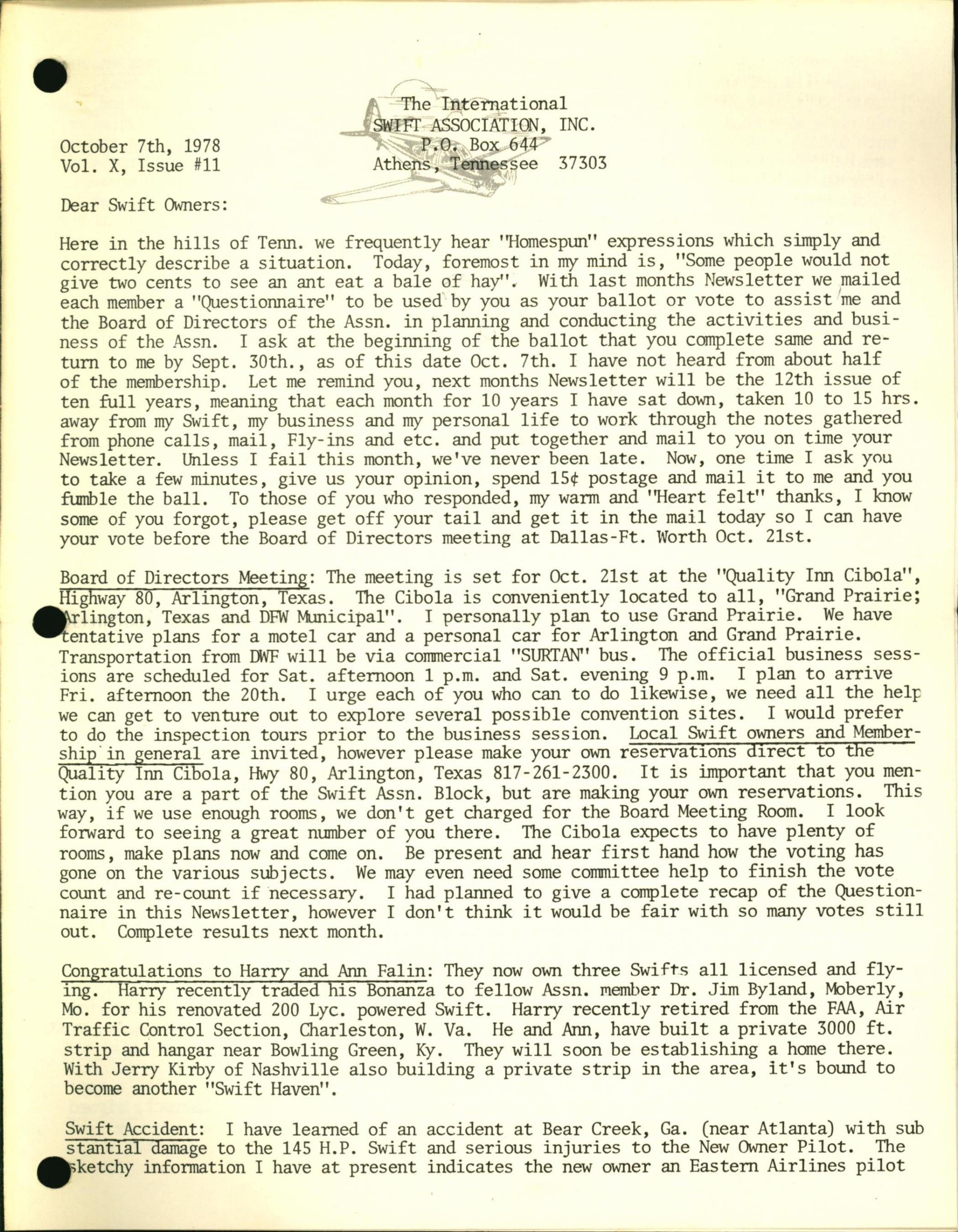 Sample page 1 from AirCorps Library document: October 1978