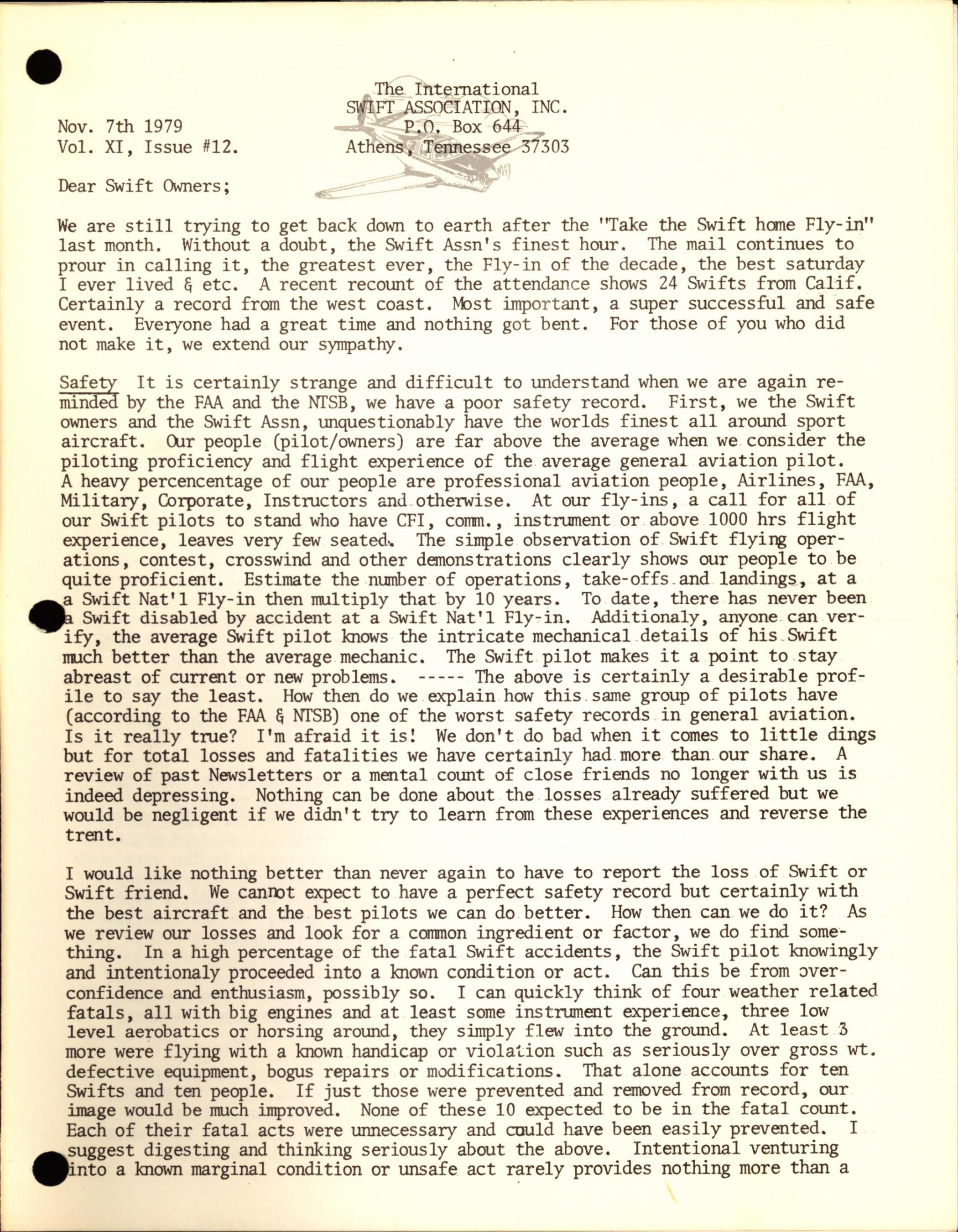Sample page 1 from AirCorps Library document: November 1979