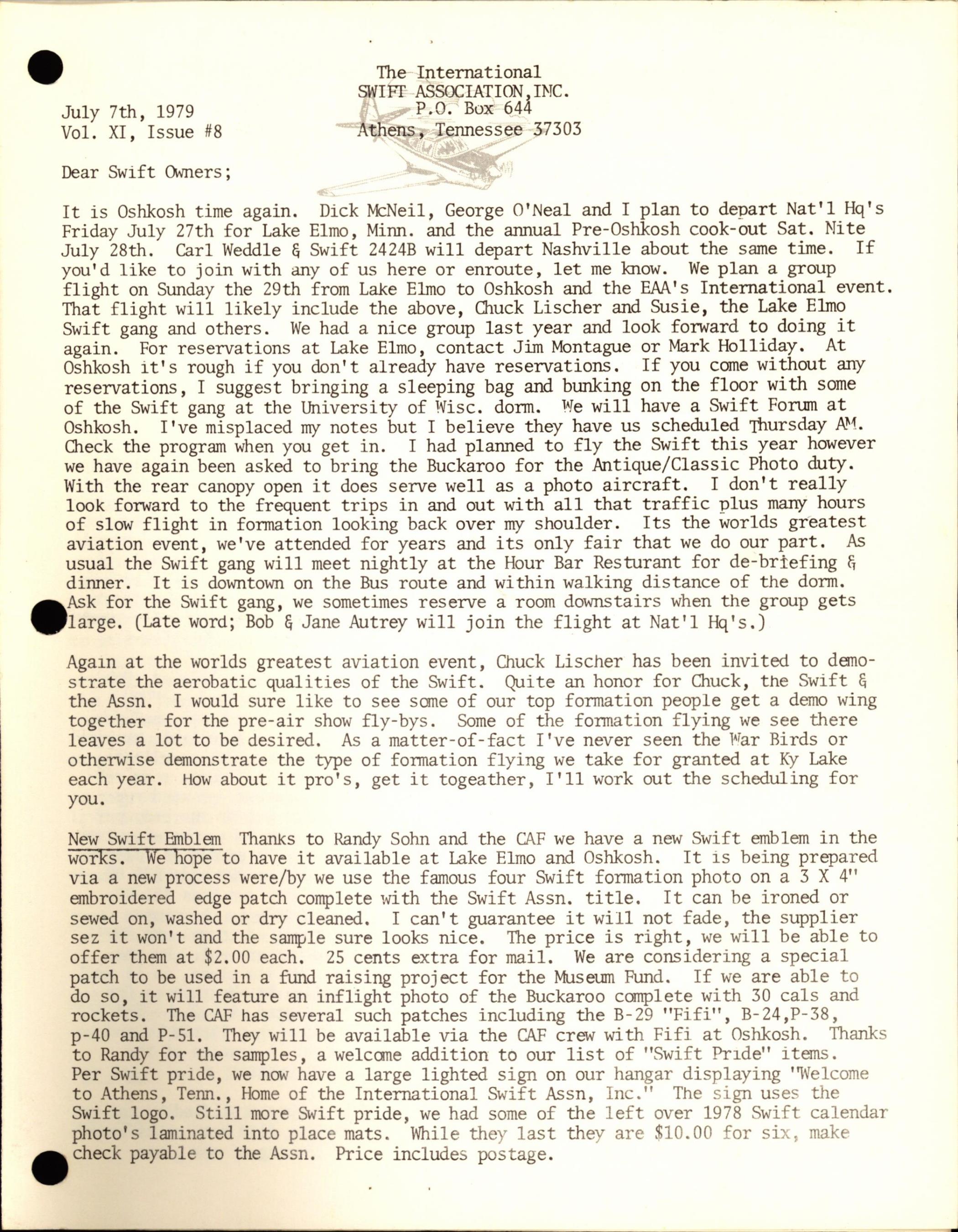 Sample page 1 from AirCorps Library document: July 1979