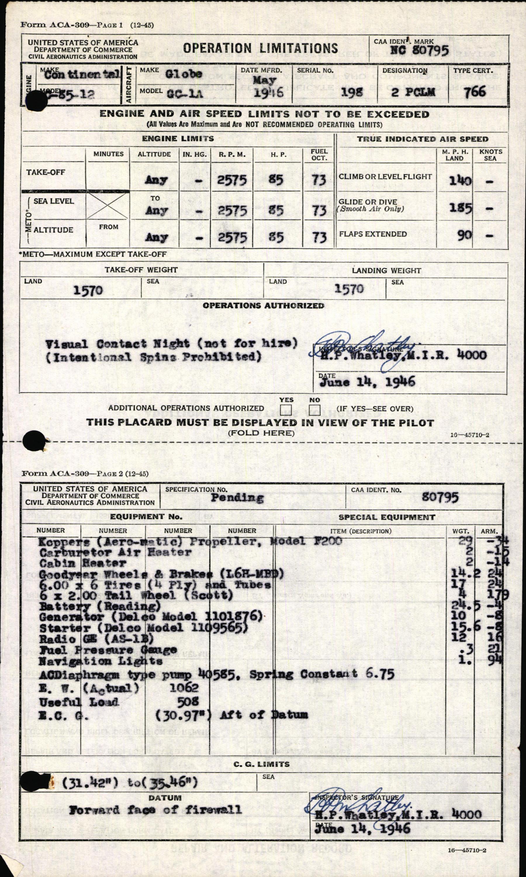 Sample page 5 from AirCorps Library document: Technical Information for Serial Number 198