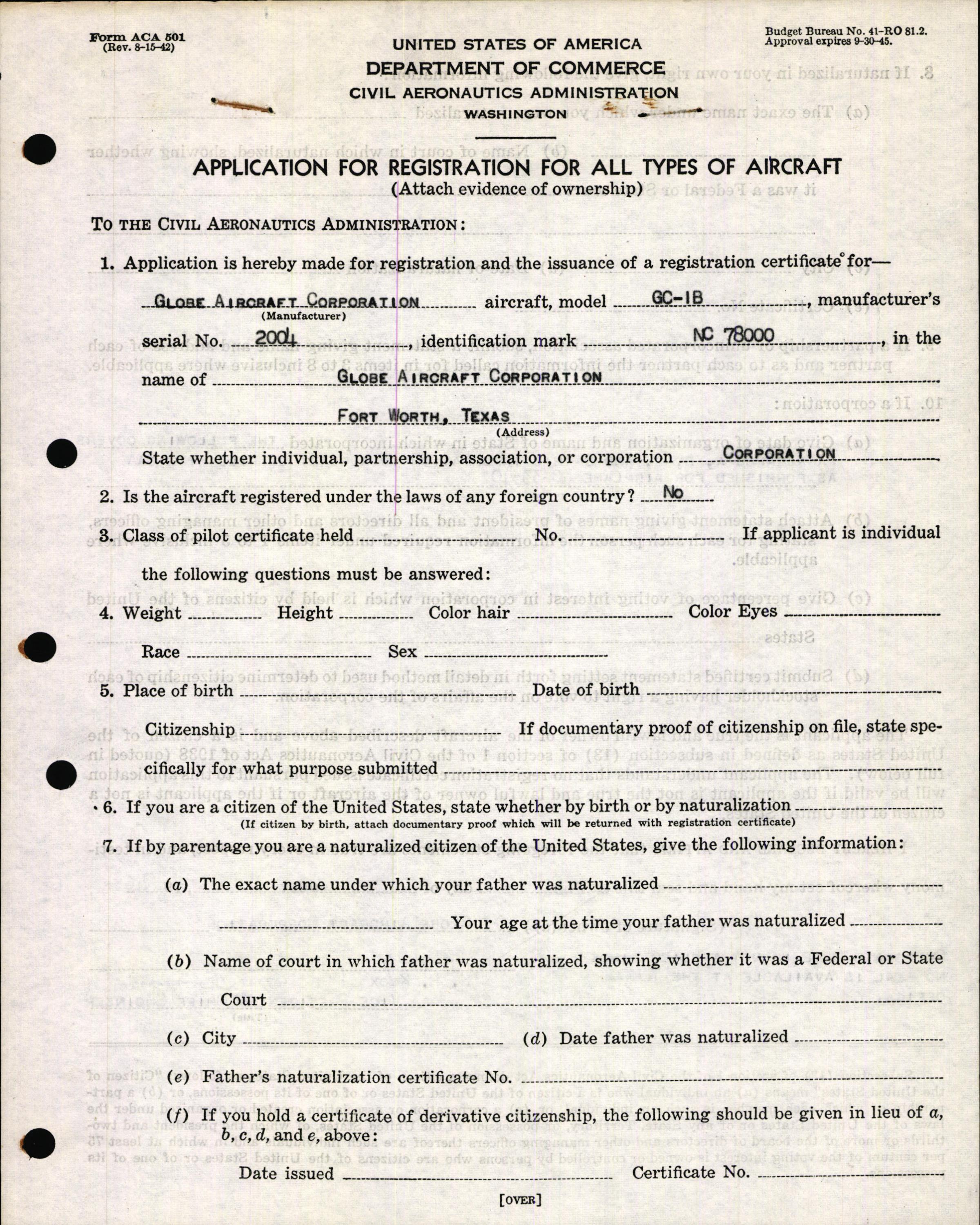 Sample page 3 from AirCorps Library document: Technical Information for Serial Number 2004