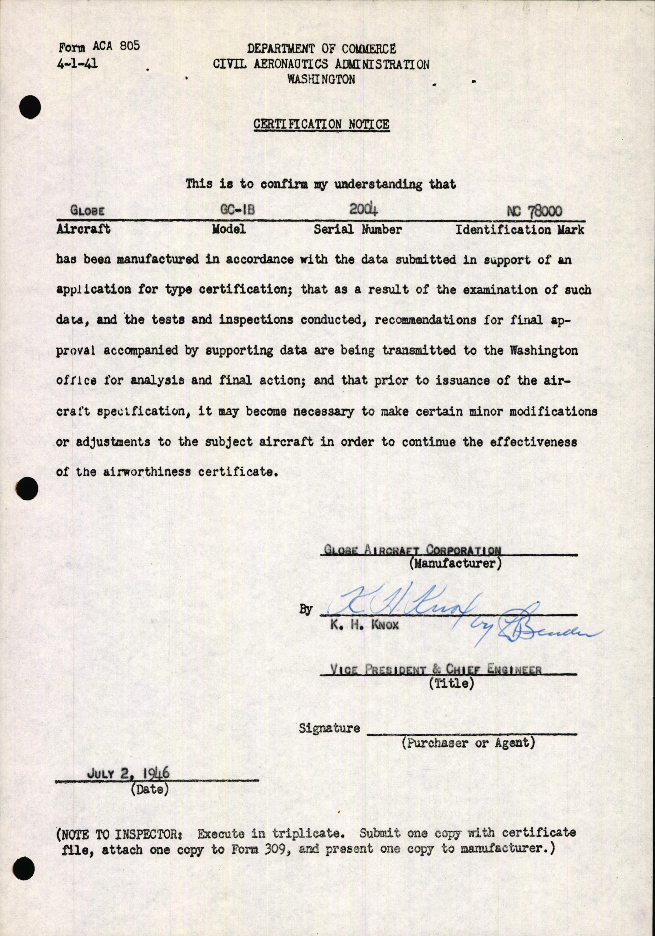 Sample page 7 from AirCorps Library document: Technical Information for Serial Number 2004