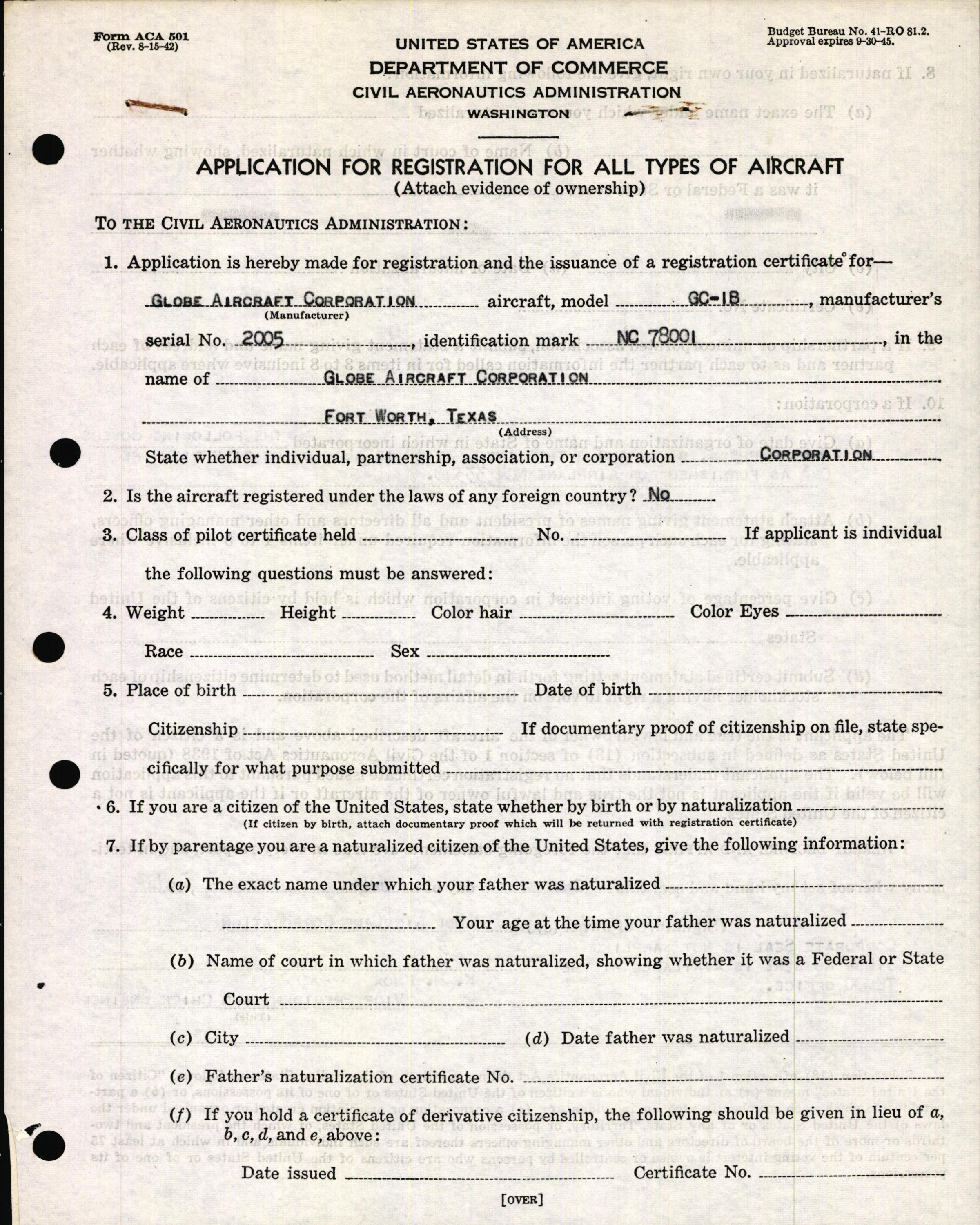 Sample page 3 from AirCorps Library document: Technical Information for Serial Number 2005