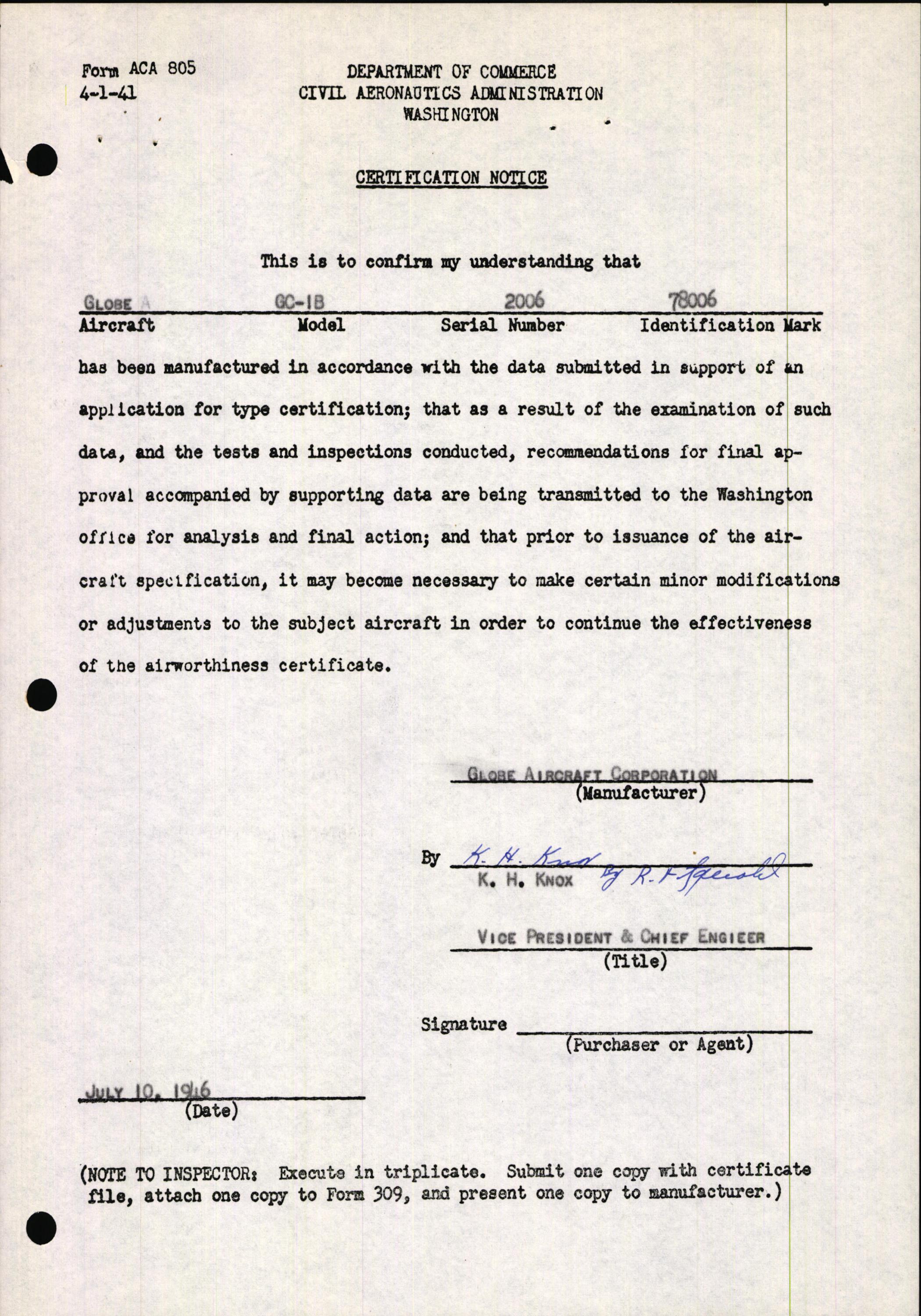 Sample page 5 from AirCorps Library document: Technical Information for Serial Number 2006