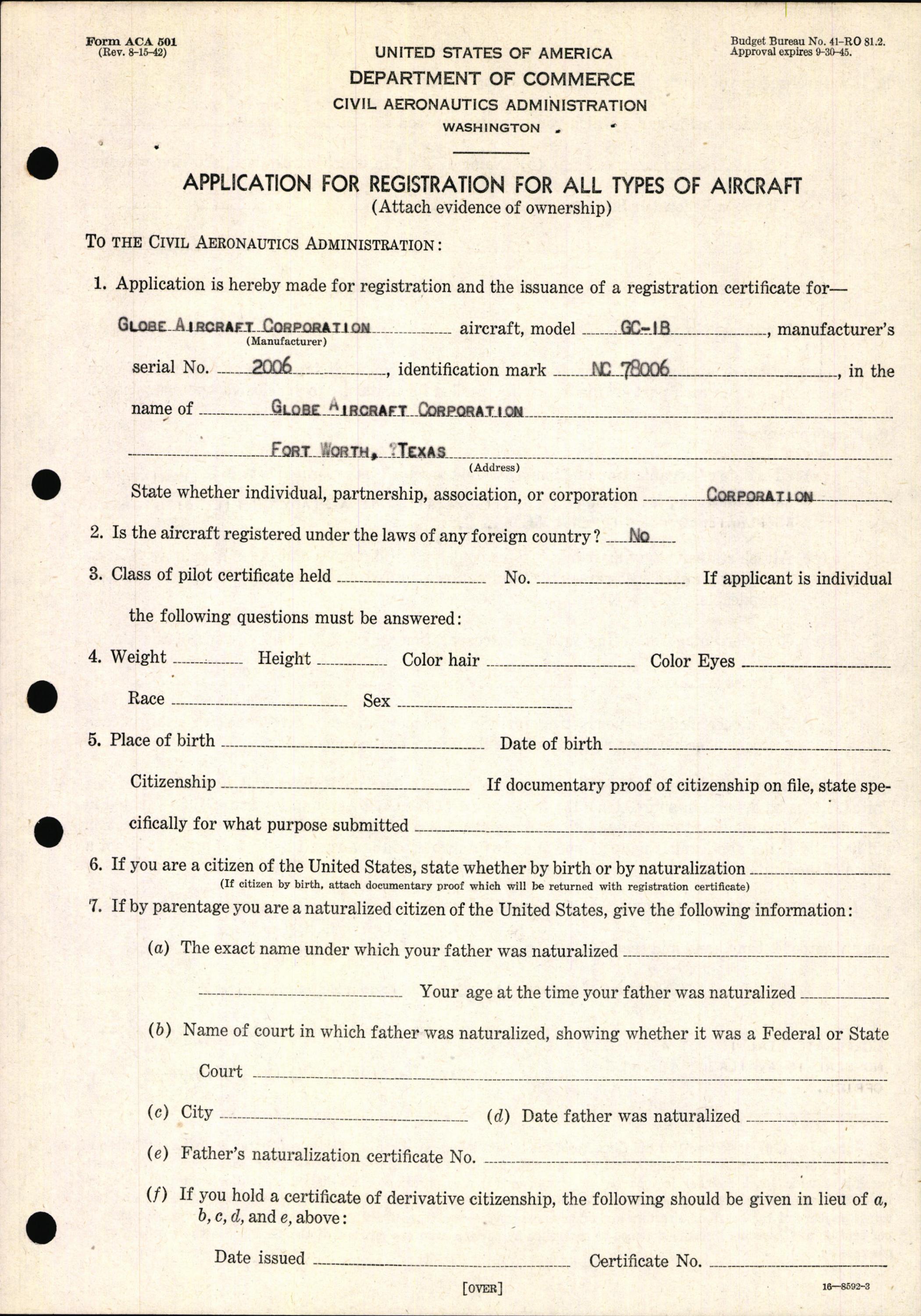 Sample page 7 from AirCorps Library document: Technical Information for Serial Number 2006