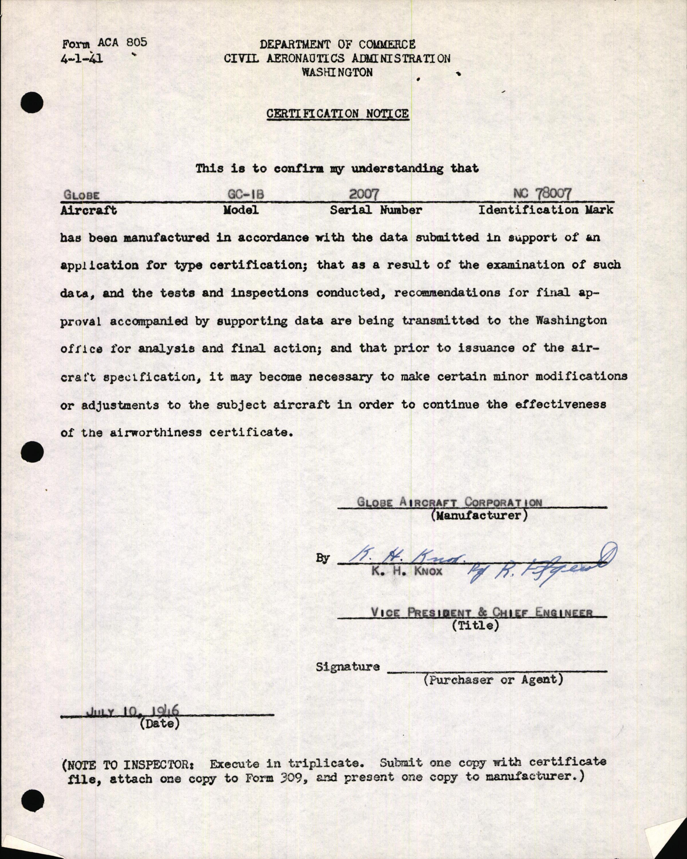 Sample page 7 from AirCorps Library document: Technical Information for Serial Number 2007