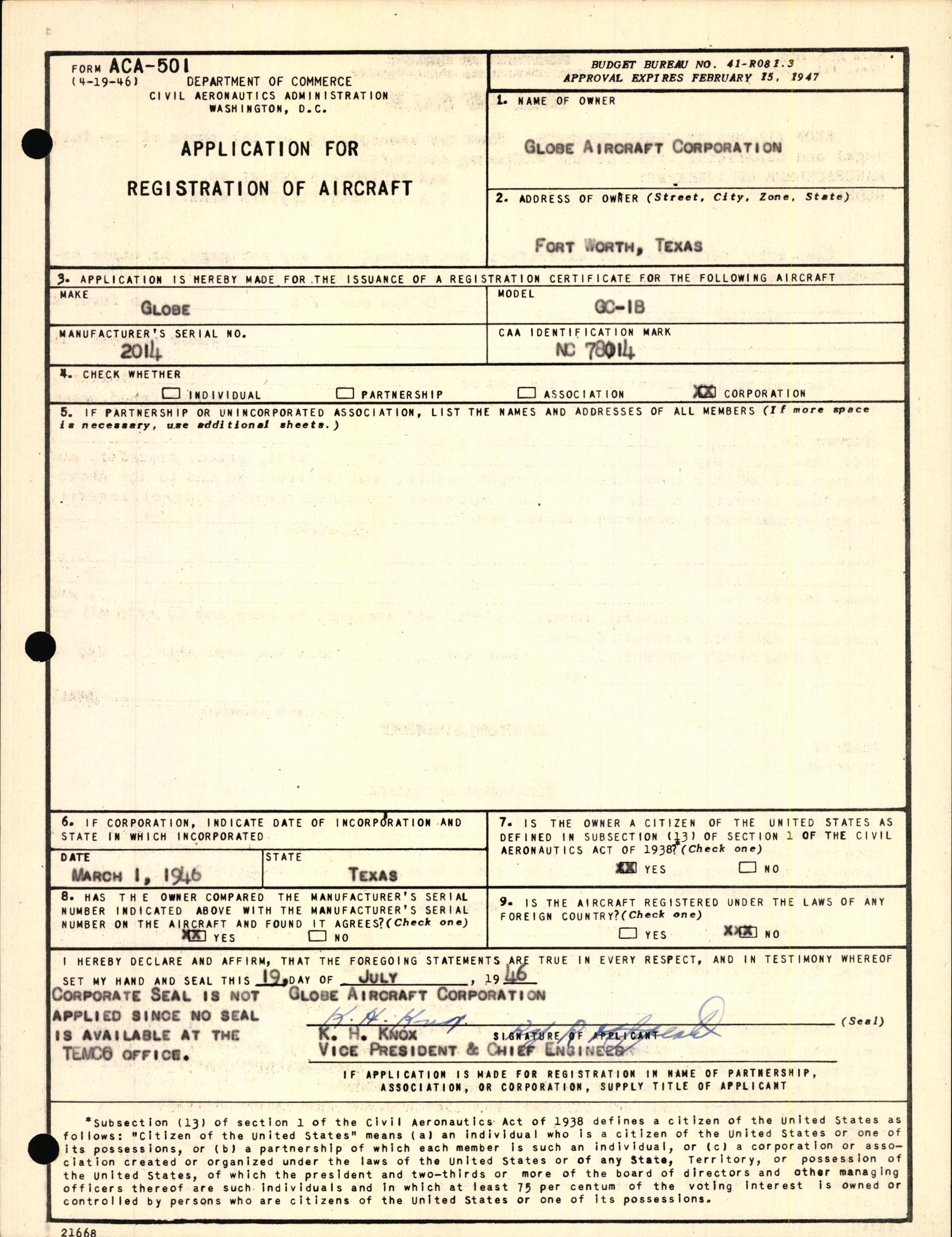 Sample page 5 from AirCorps Library document: Technical Information for Serial Number 2014