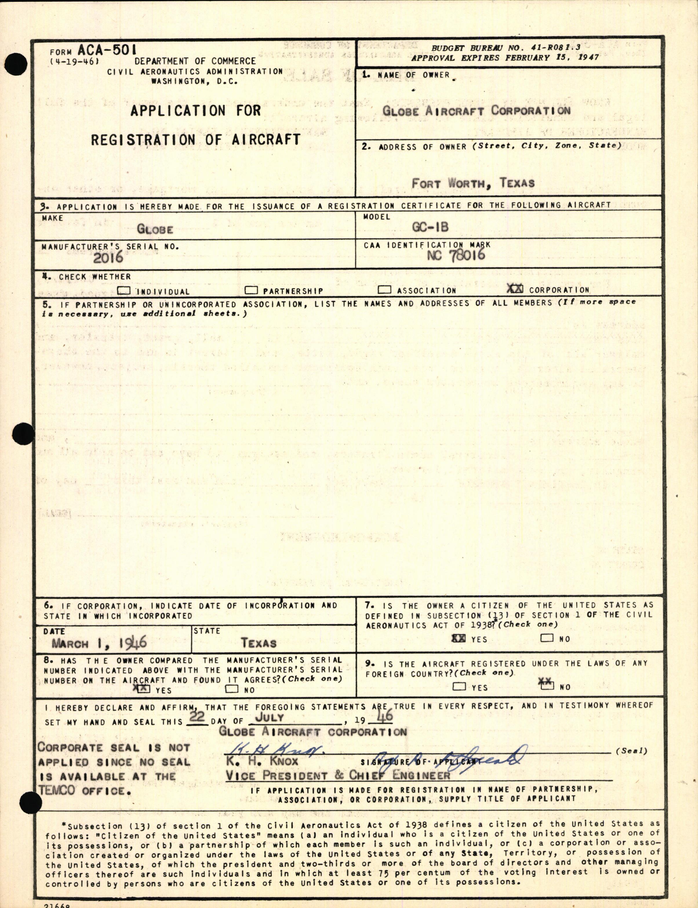 Sample page 5 from AirCorps Library document: Technical Information for Serial Number 2016