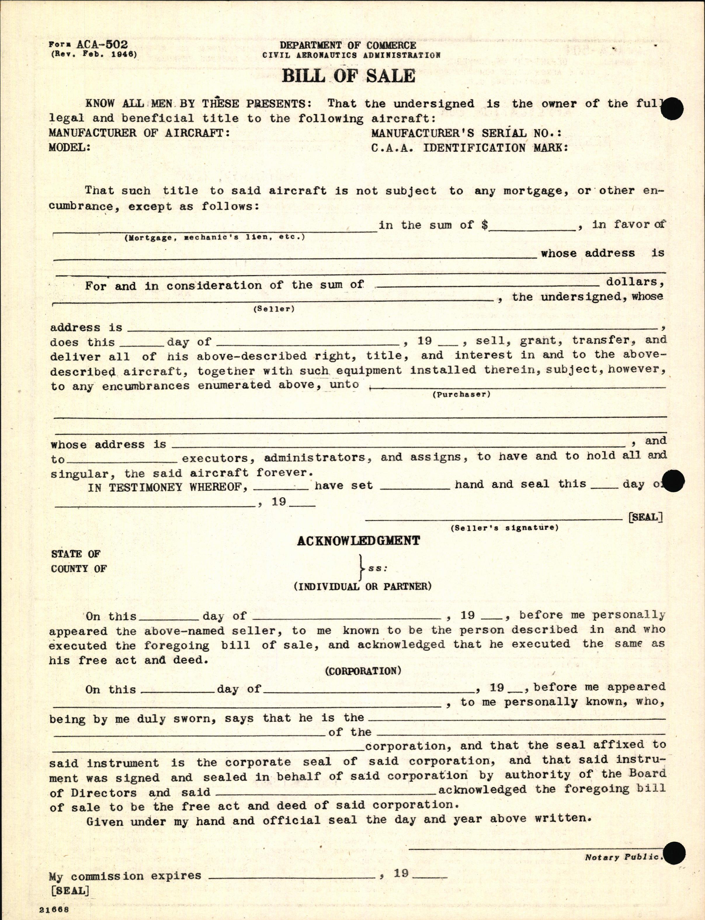 Sample page 4 from AirCorps Library document: Technical Information for Serial Number 2019