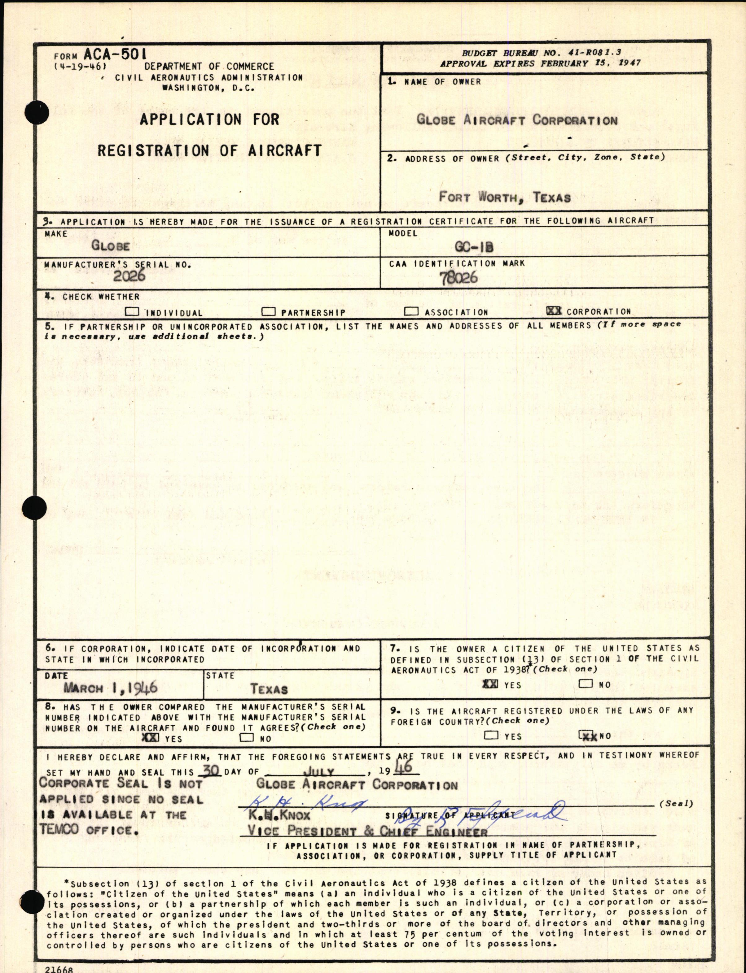 Sample page 5 from AirCorps Library document: Technical Information for Serial Number 2026