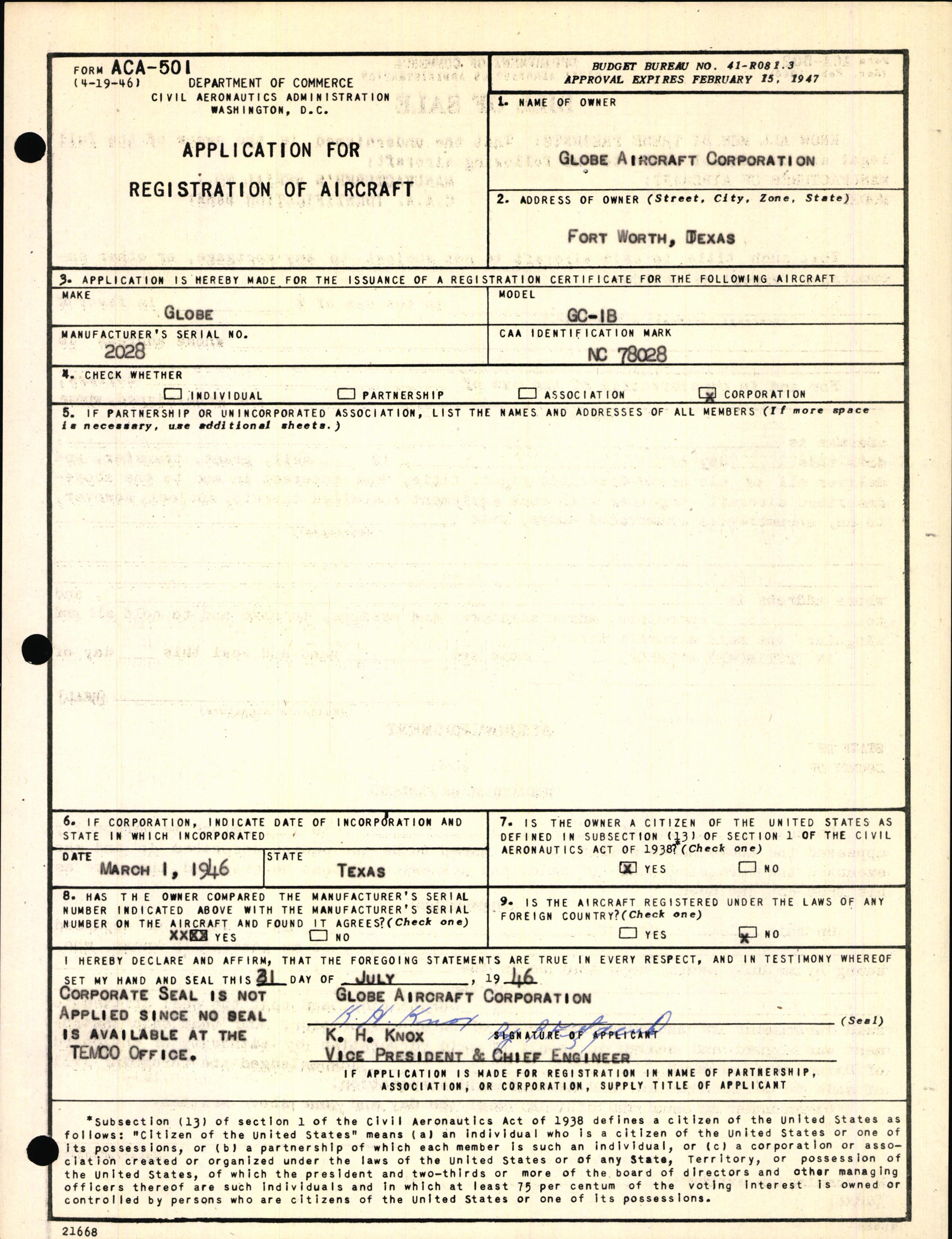 Sample page 3 from AirCorps Library document: Technical Information for Serial Number 2028