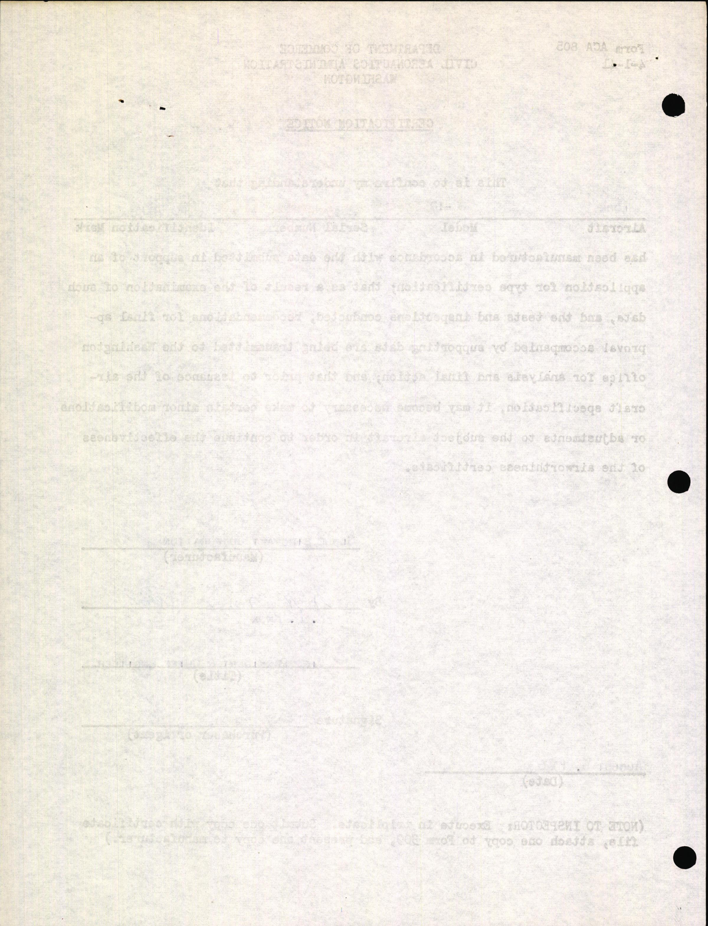 Sample page 2 from AirCorps Library document: Technical Information for Serial Number 2033