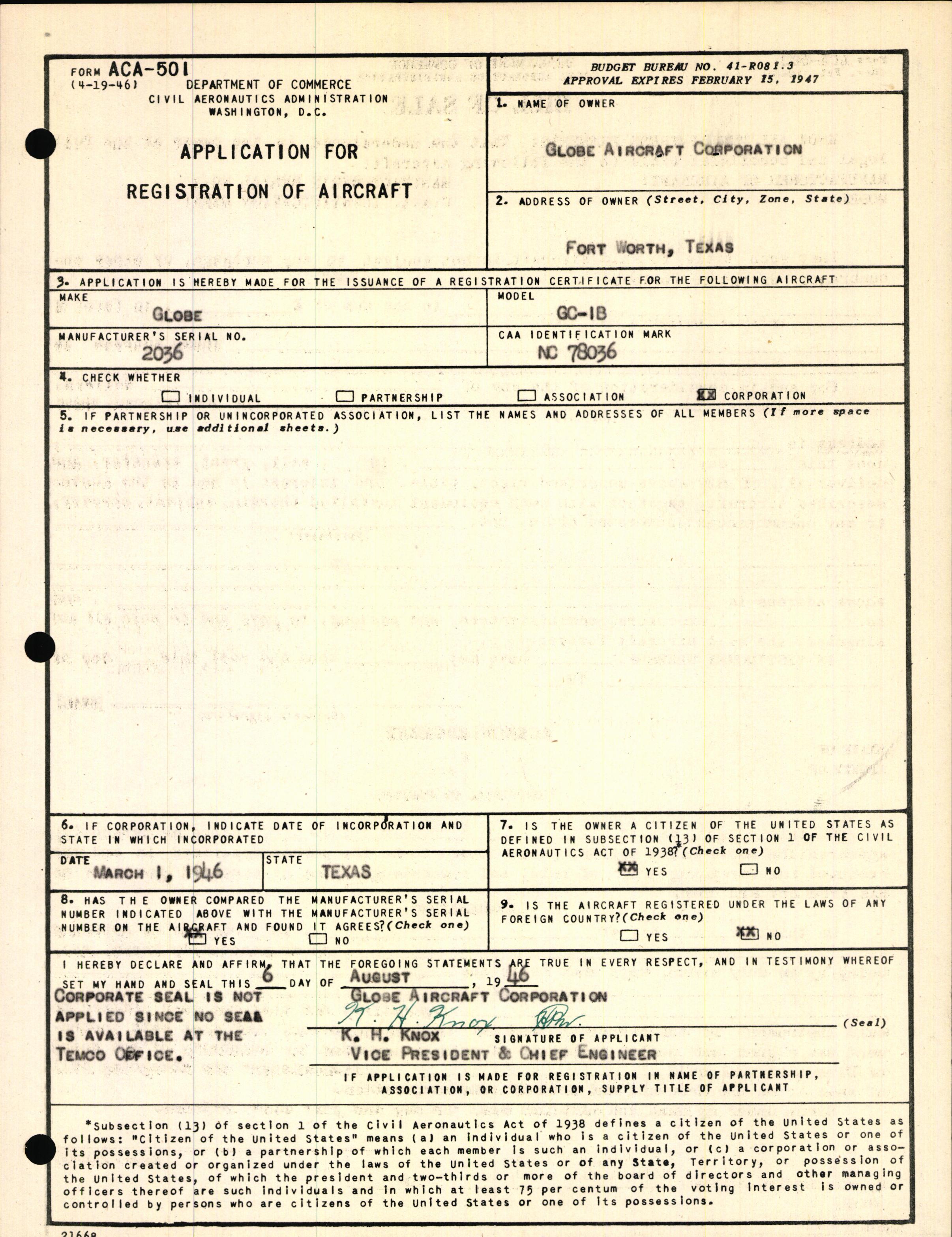 Sample page 3 from AirCorps Library document: Technical Information for Serial Number 2036