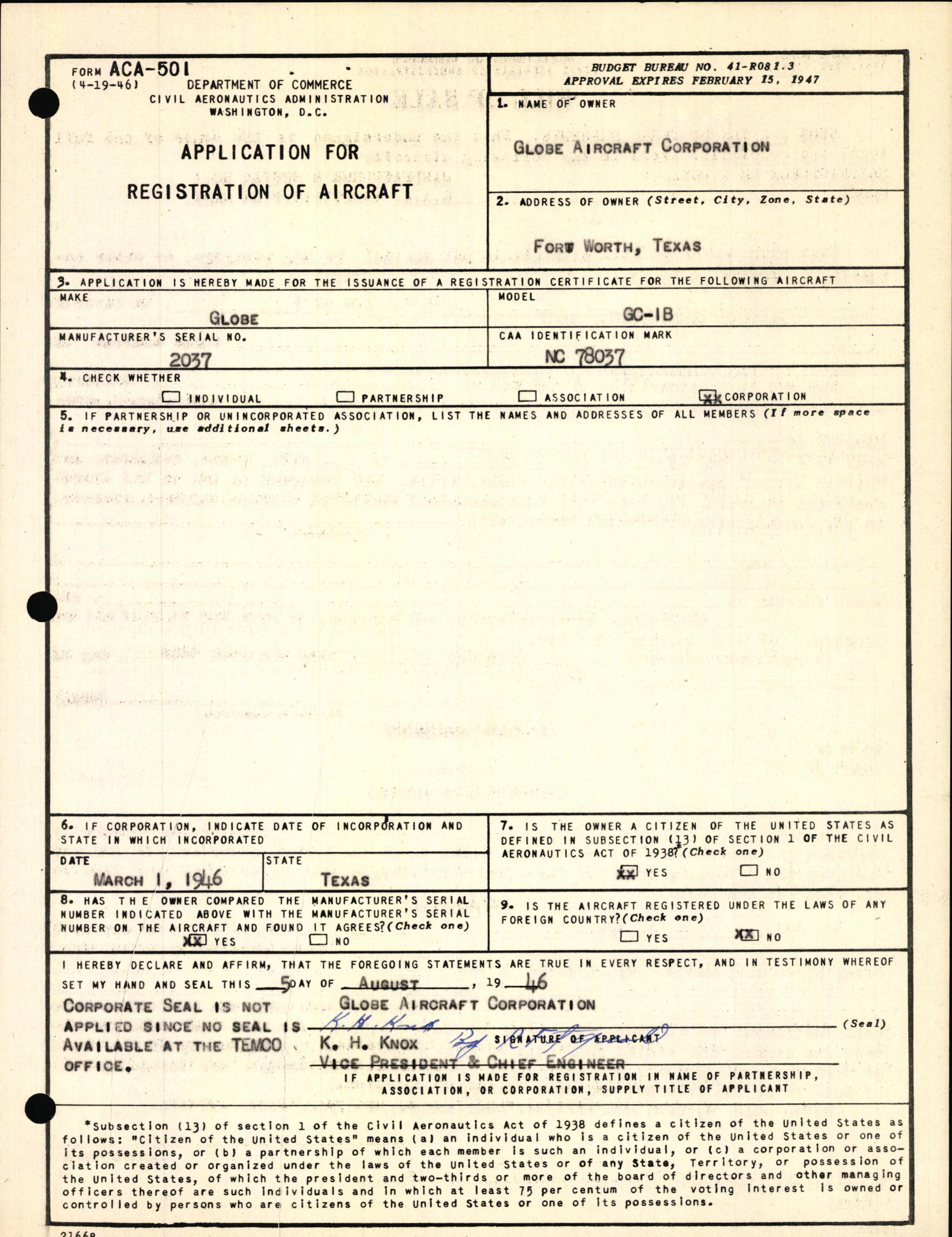 Sample page 3 from AirCorps Library document: Technical Information for Serial Number 2037