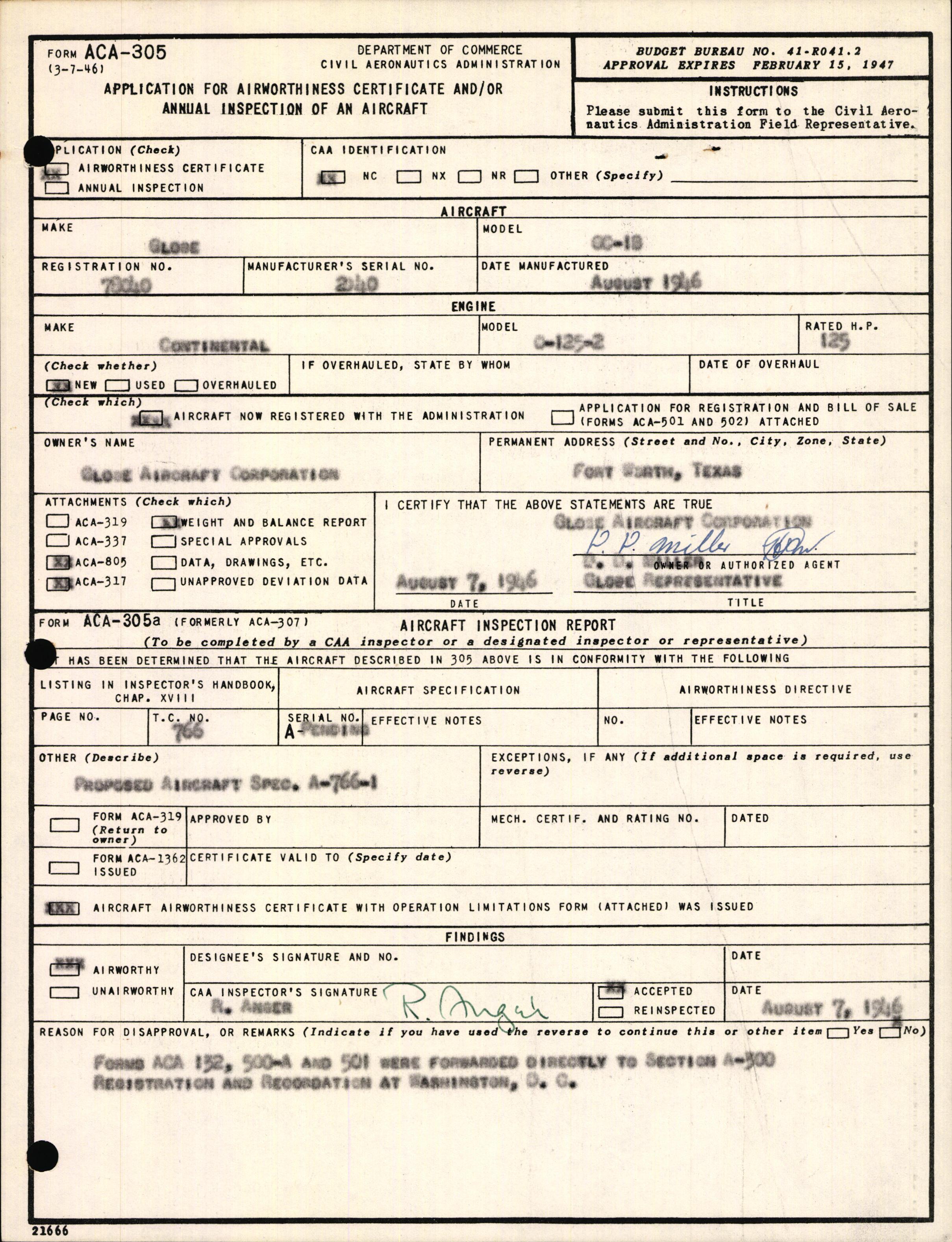 Sample page 3 from AirCorps Library document: Technical Information for Serial Number 2040