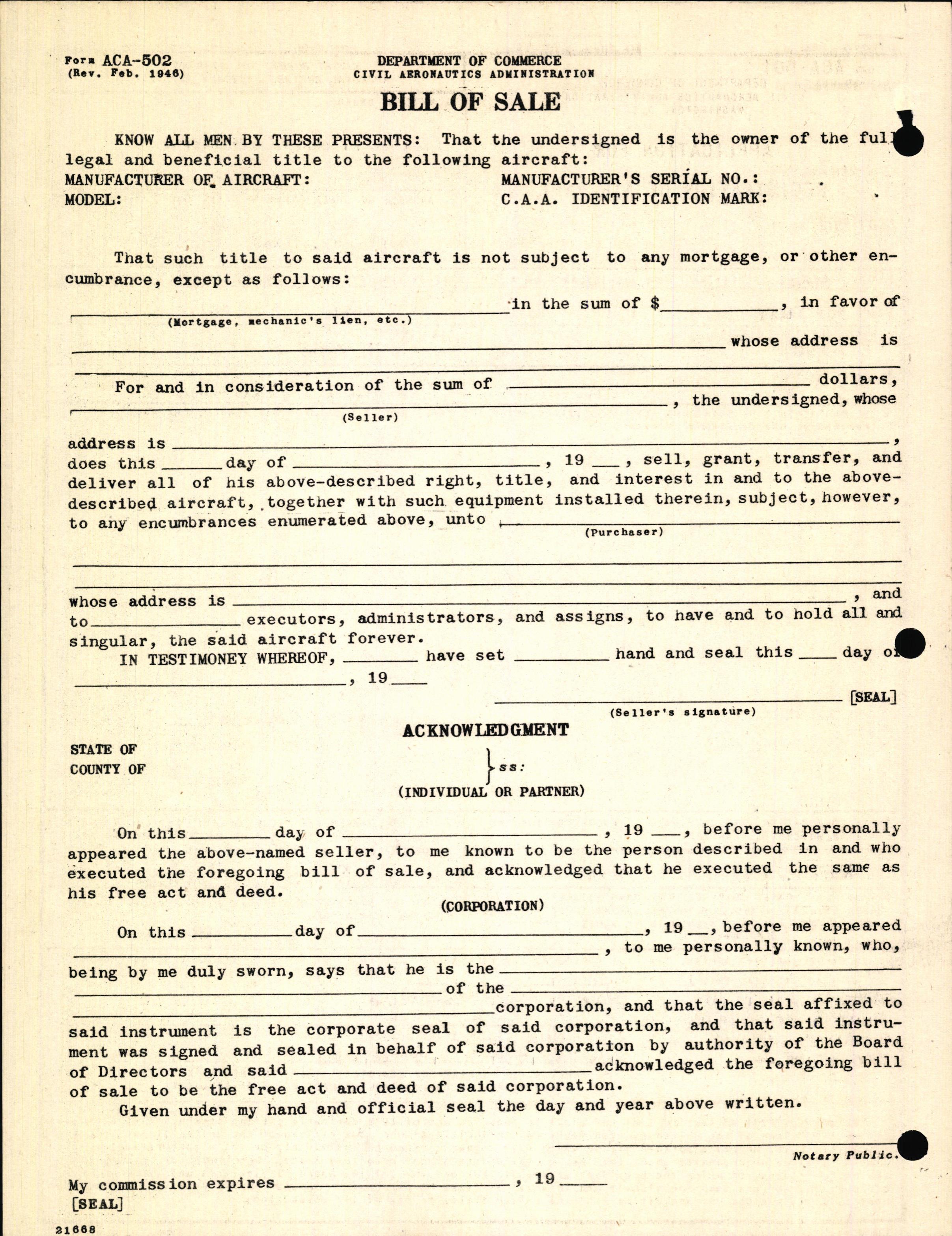 Sample page 2 from AirCorps Library document: Technical Information for Serial Number 2046