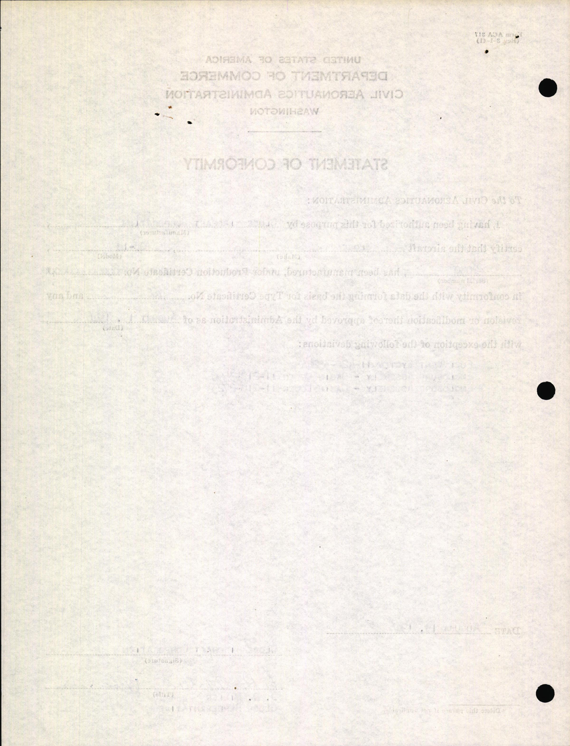 Sample page 2 from AirCorps Library document: Technical Information for Serial Number 2050