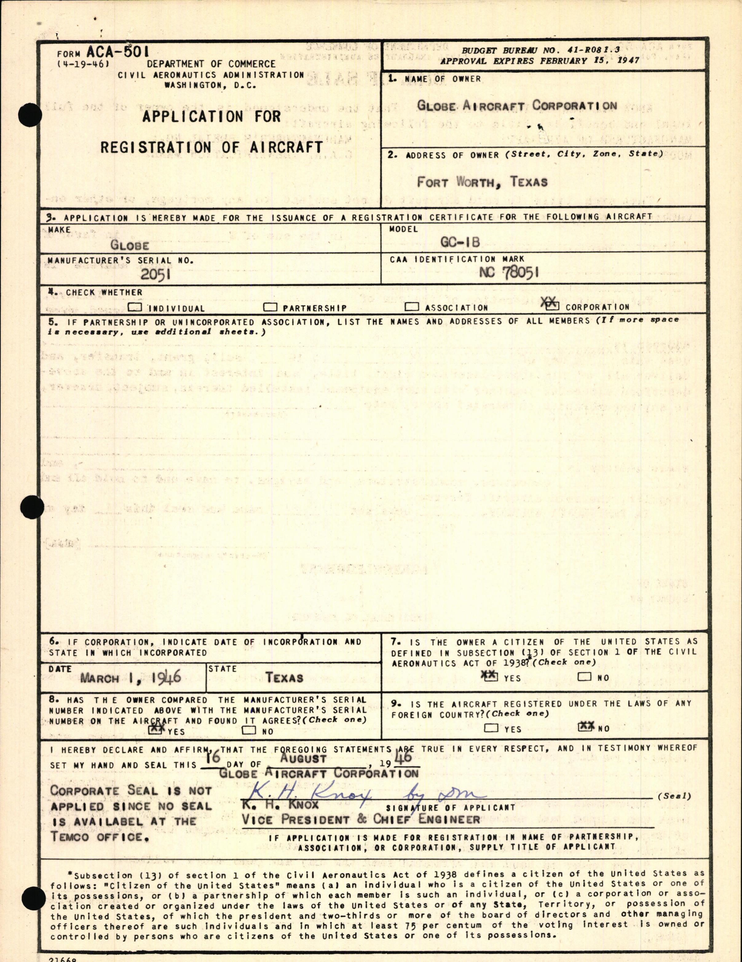 Sample page 3 from AirCorps Library document: Technical Information for Serial Number 2051