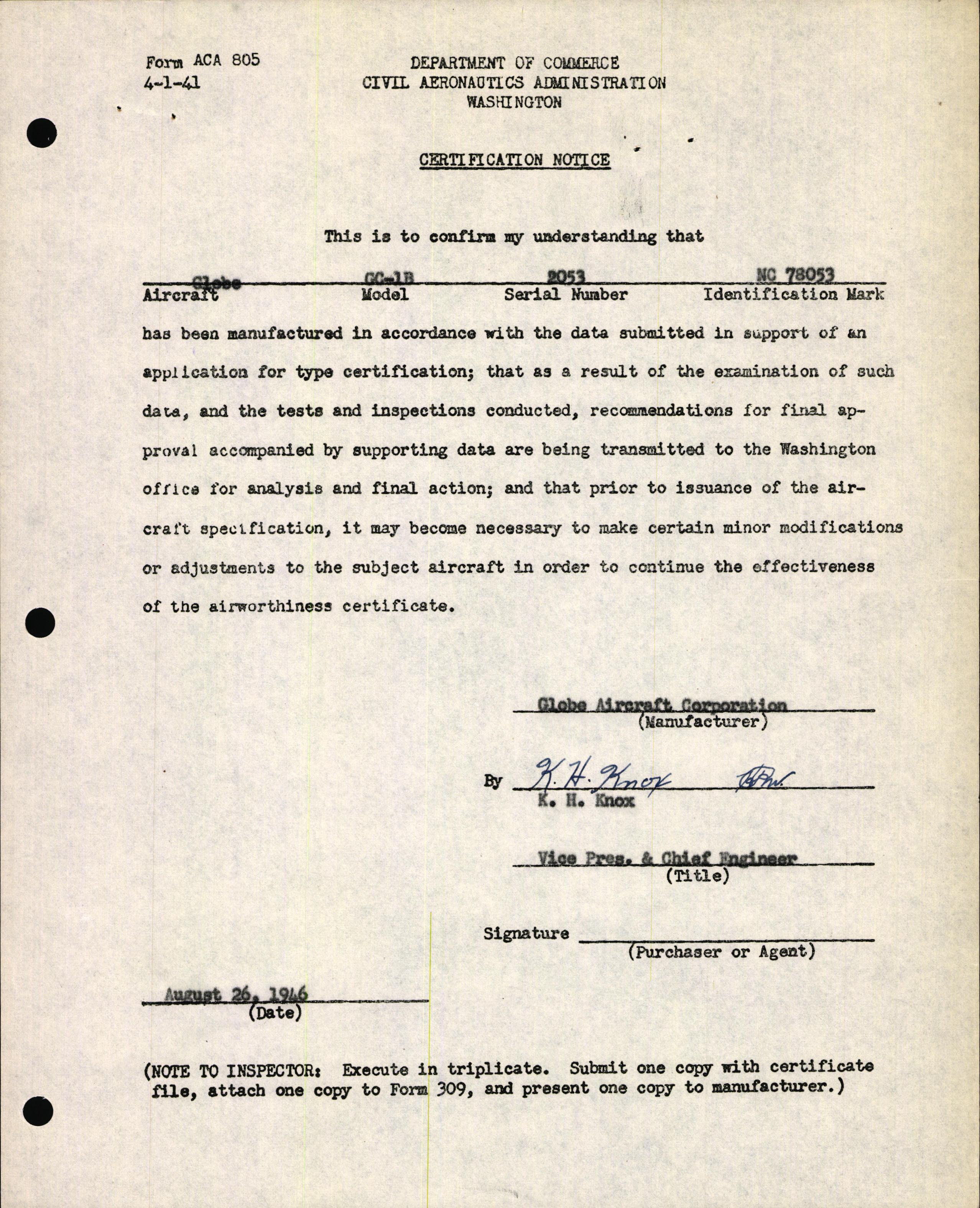 Sample page 3 from AirCorps Library document: Technical Information for Serial Number 2053