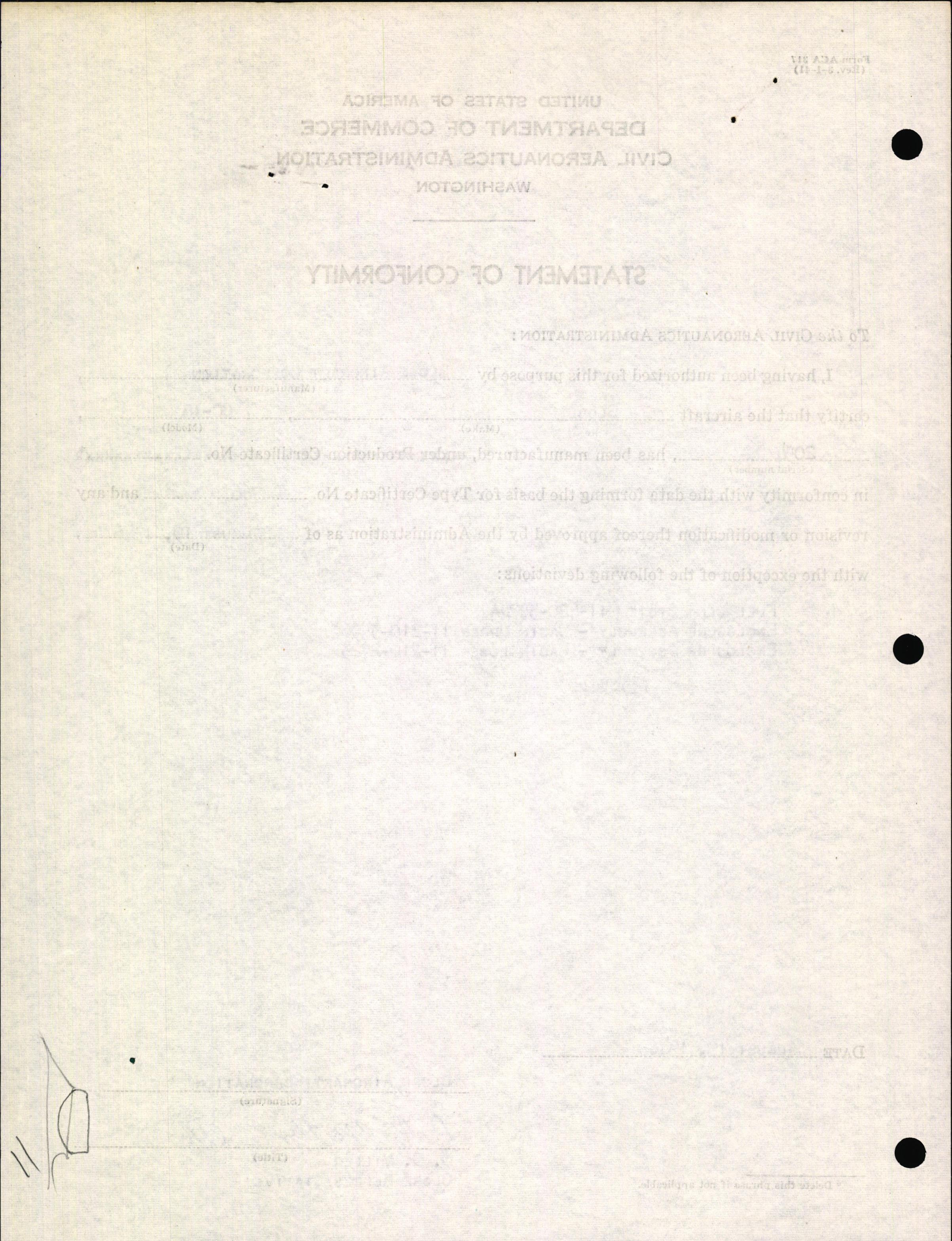 Sample page 2 from AirCorps Library document: Technical Information for Serial Number 2054