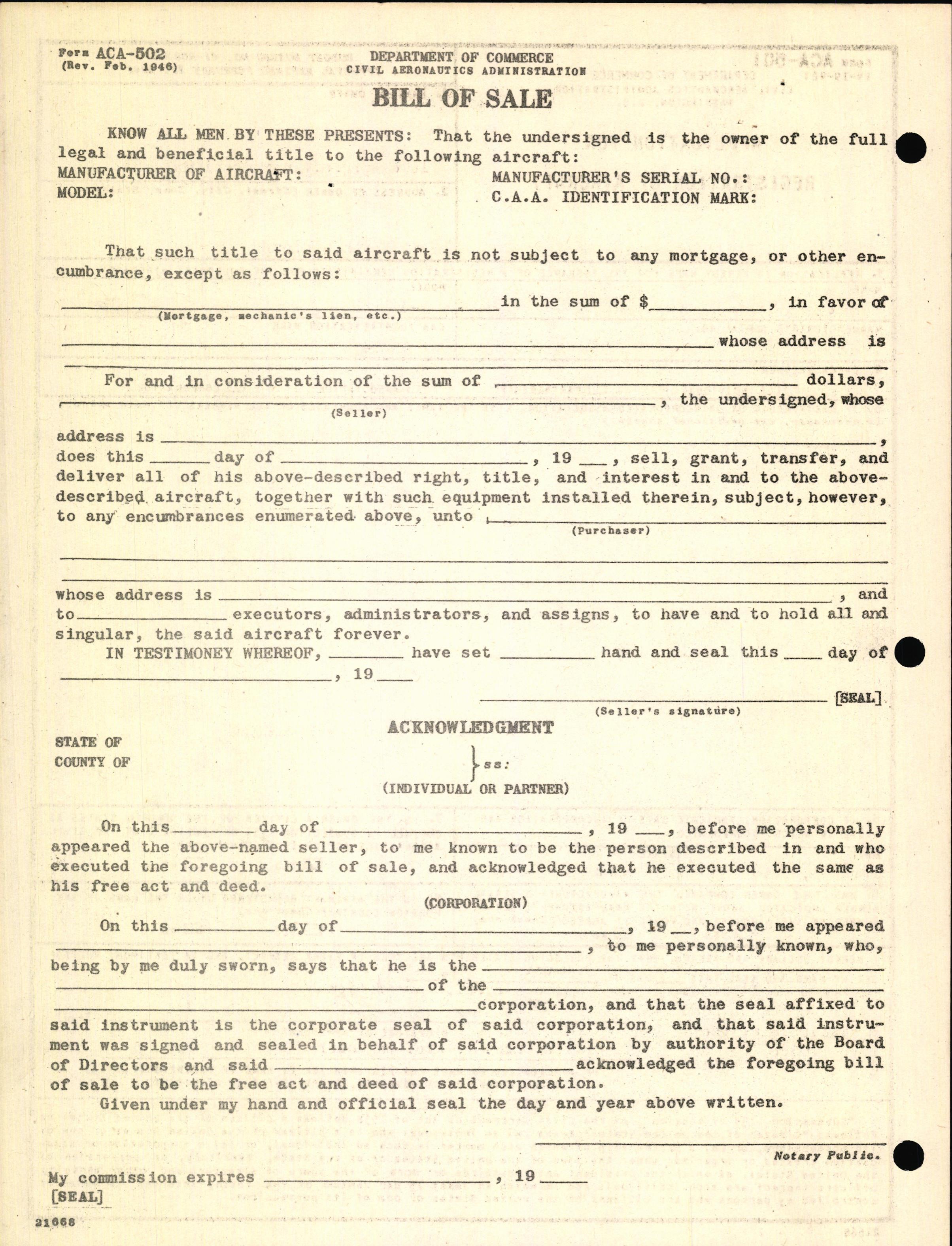 Sample page 4 from AirCorps Library document: Technical Information for Serial Number 2054