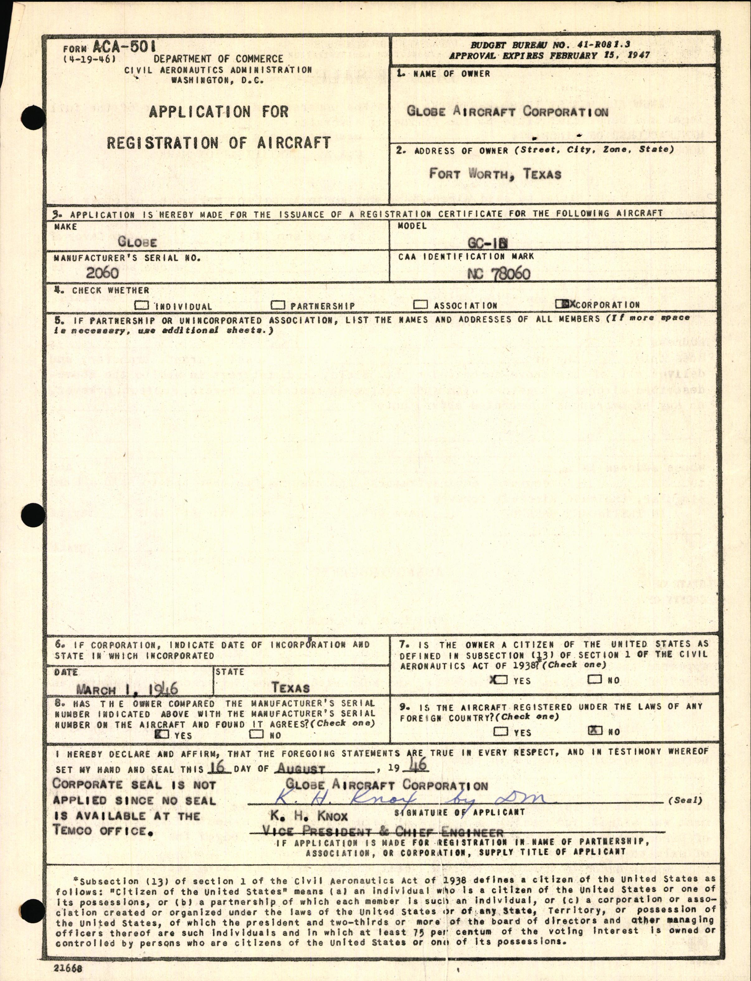 Sample page 3 from AirCorps Library document: Technical Information for Serial Number 2060