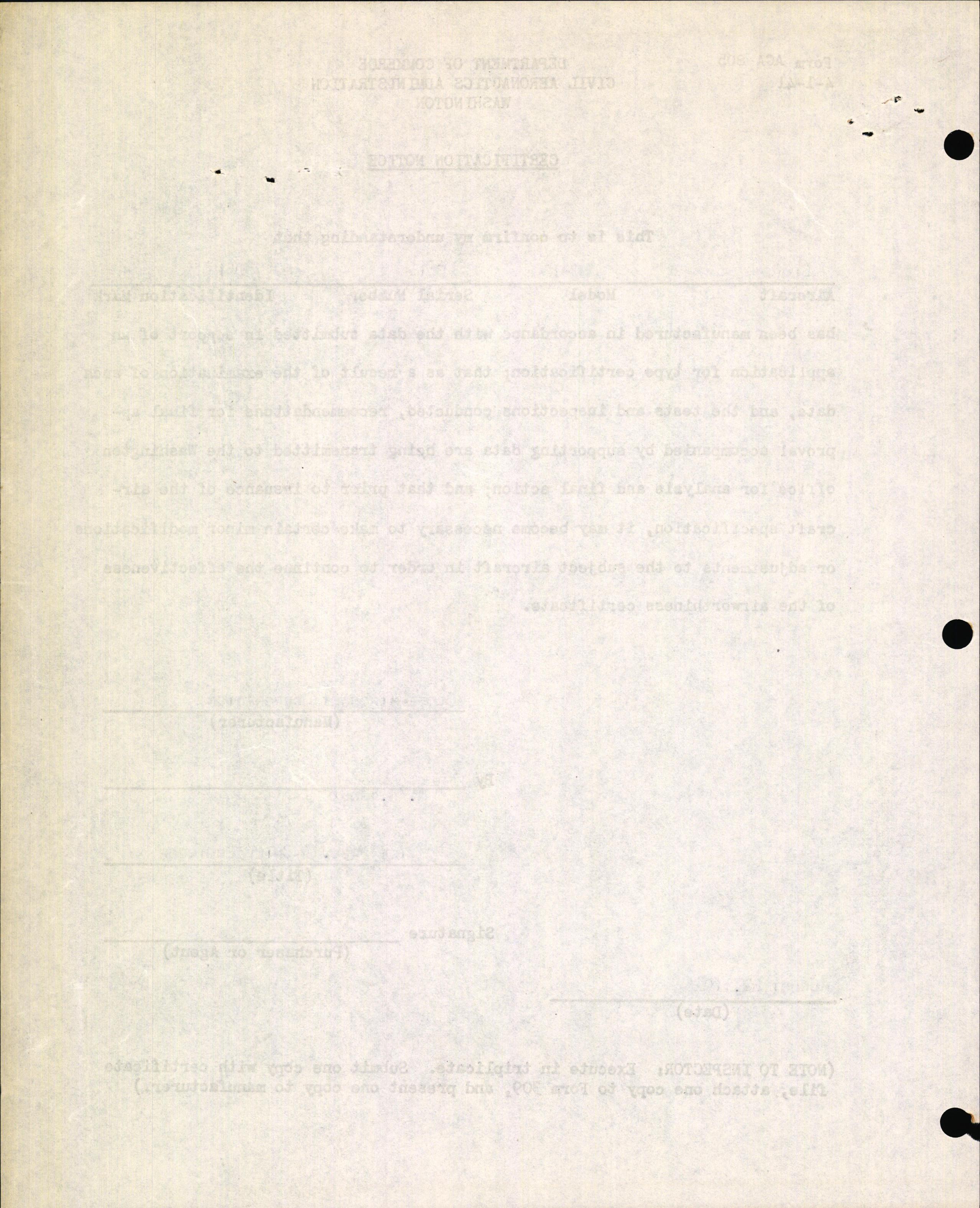Sample page 2 from AirCorps Library document: Technical Information for Serial Number 2061