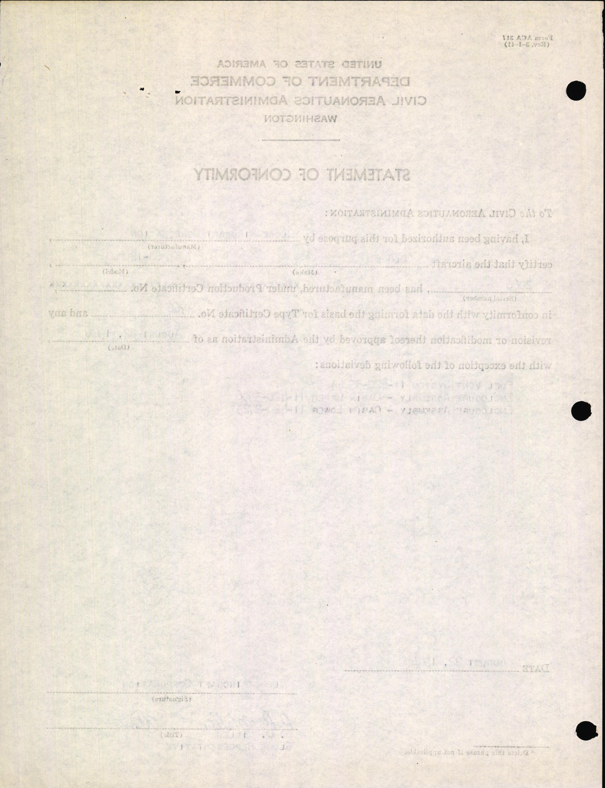Sample page 2 from AirCorps Library document: Technical Information for Serial Number 2066