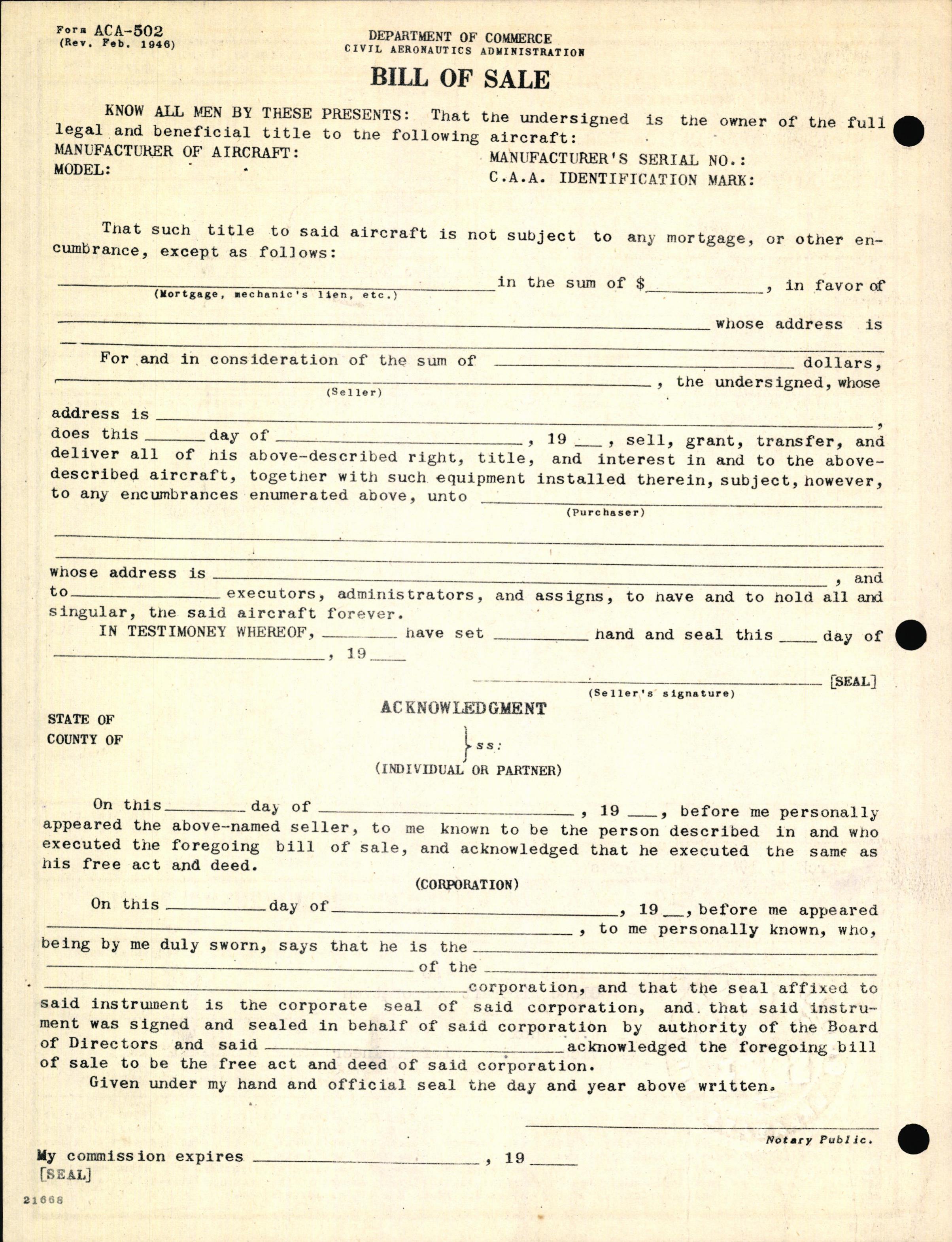 Sample page 2 from AirCorps Library document: Technical Information for Serial Number 2068