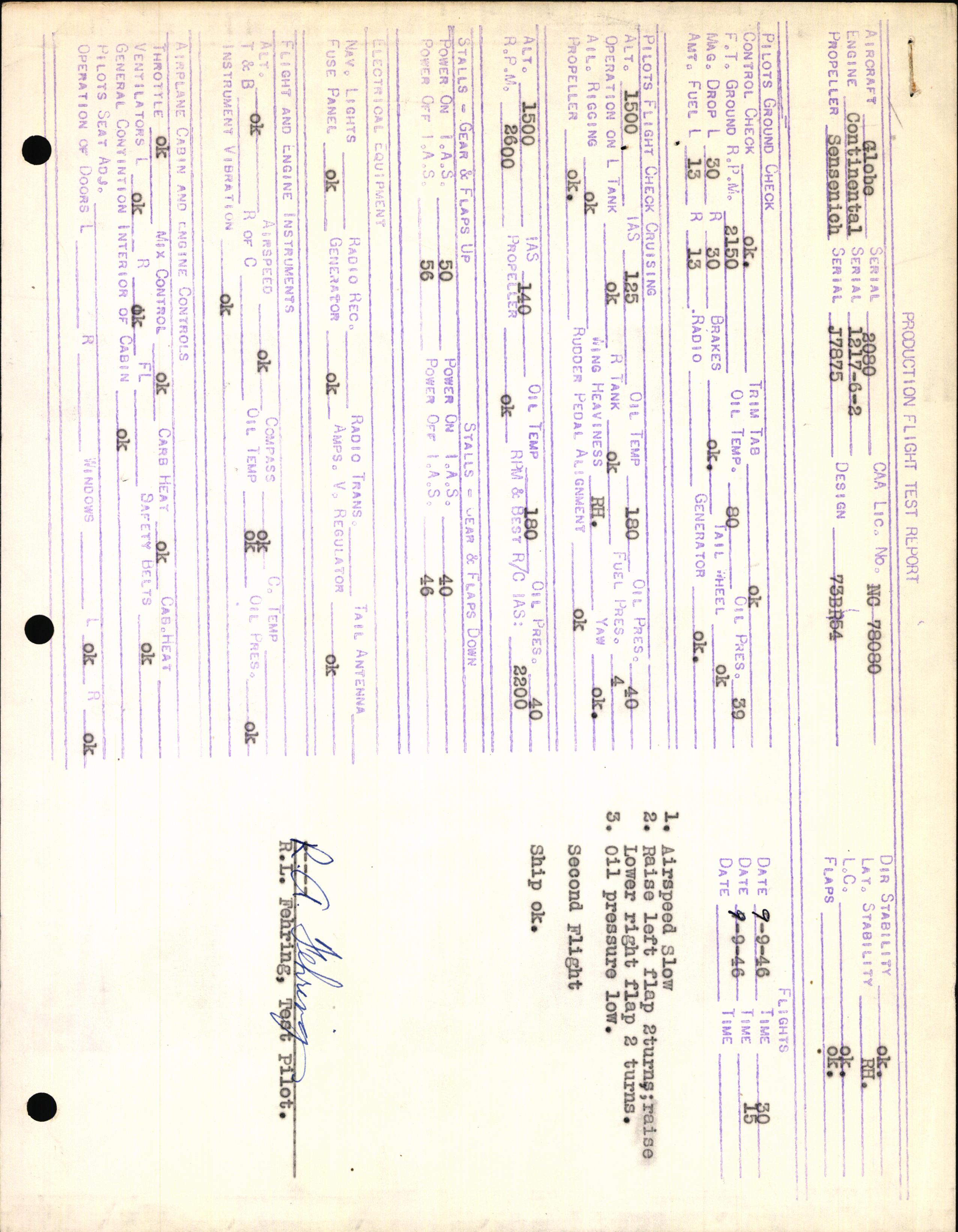 Sample page 3 from AirCorps Library document: Technical Information for Serial Number 2080