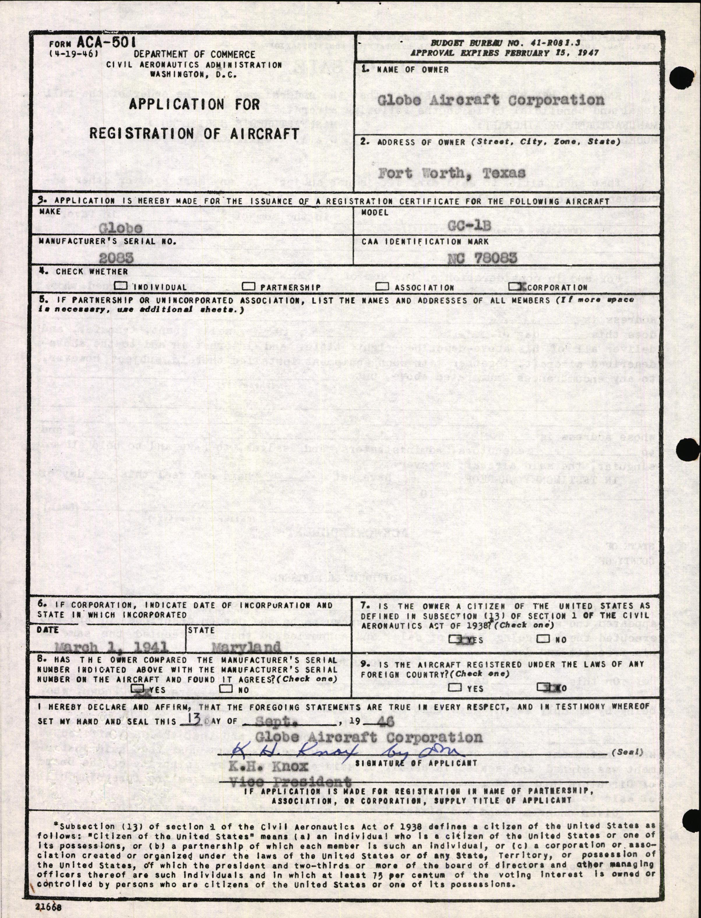 Sample page 3 from AirCorps Library document: Technical Information for Serial Number 2083