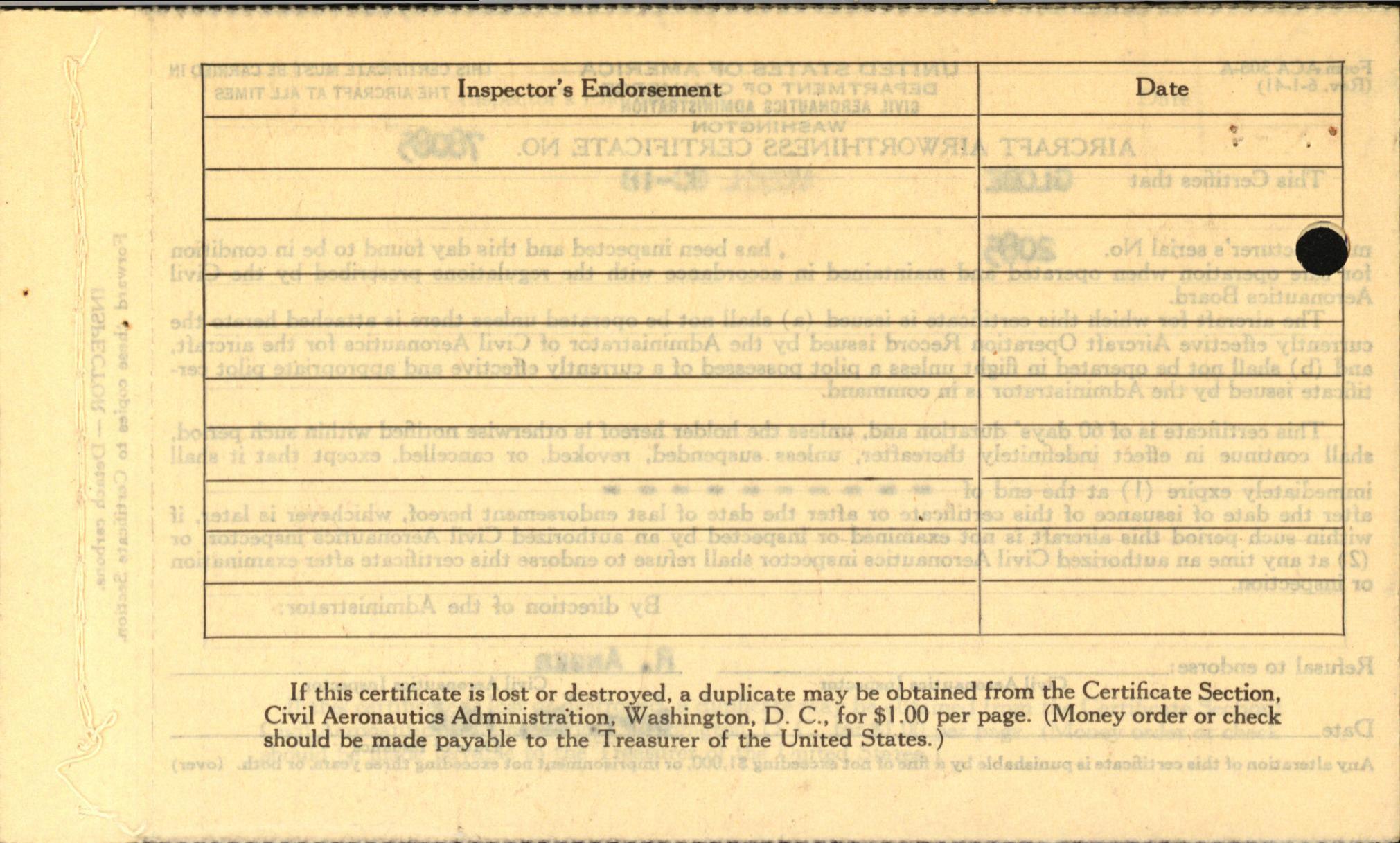 Sample page 2 from AirCorps Library document: Technical Information for Serial Number 2085