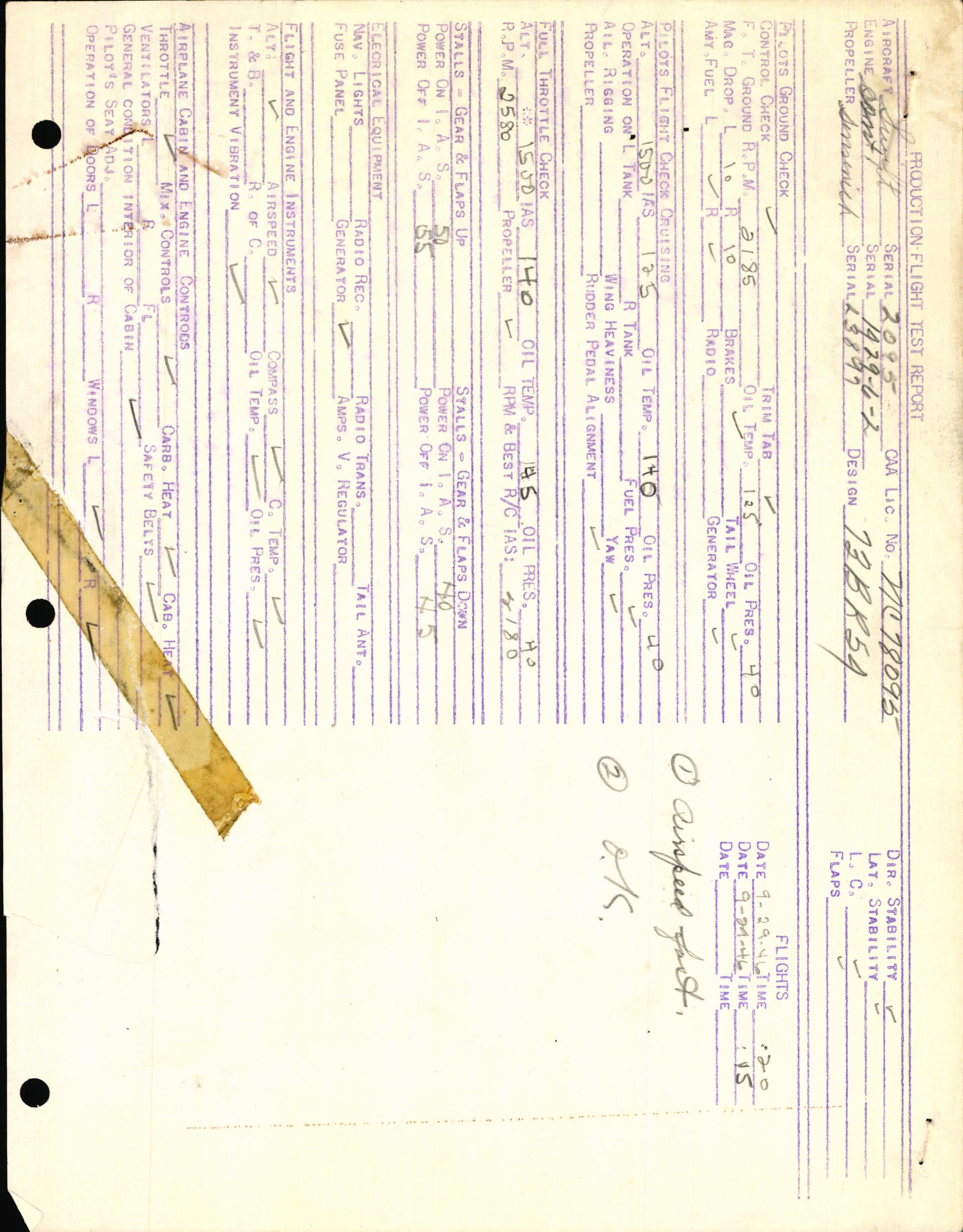 Sample page 3 from AirCorps Library document: Technical Information for Serial Number 2095