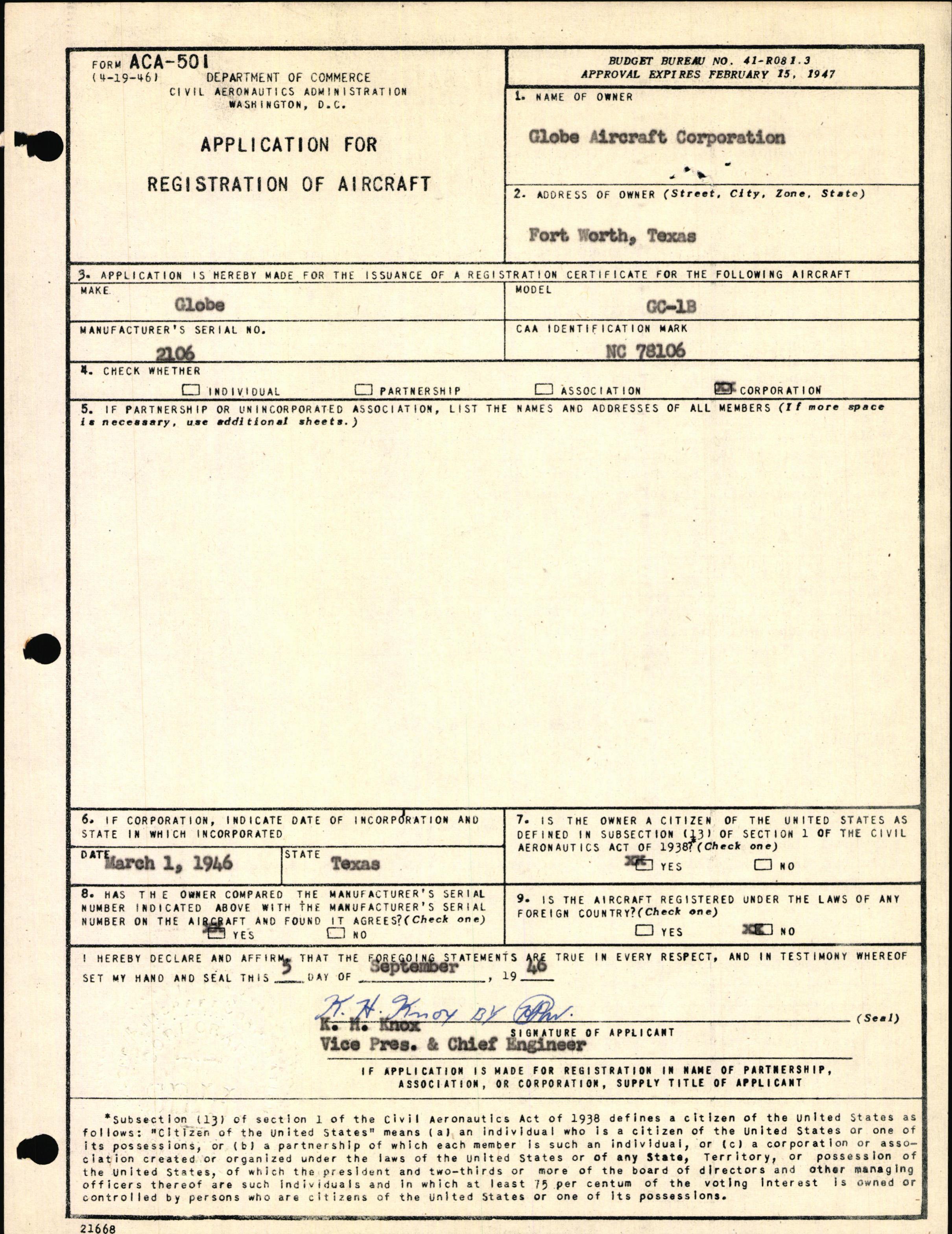 Sample page 3 from AirCorps Library document: Technical Information for Serial Number 2106