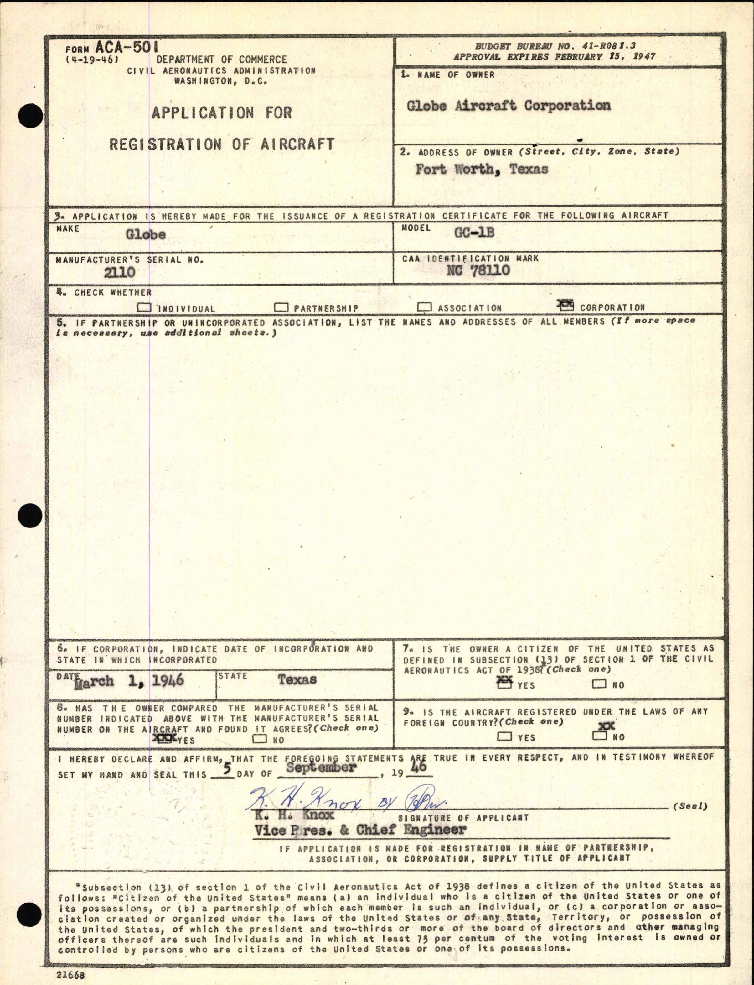 Sample page 3 from AirCorps Library document: Technical Information for Serial Number 2110