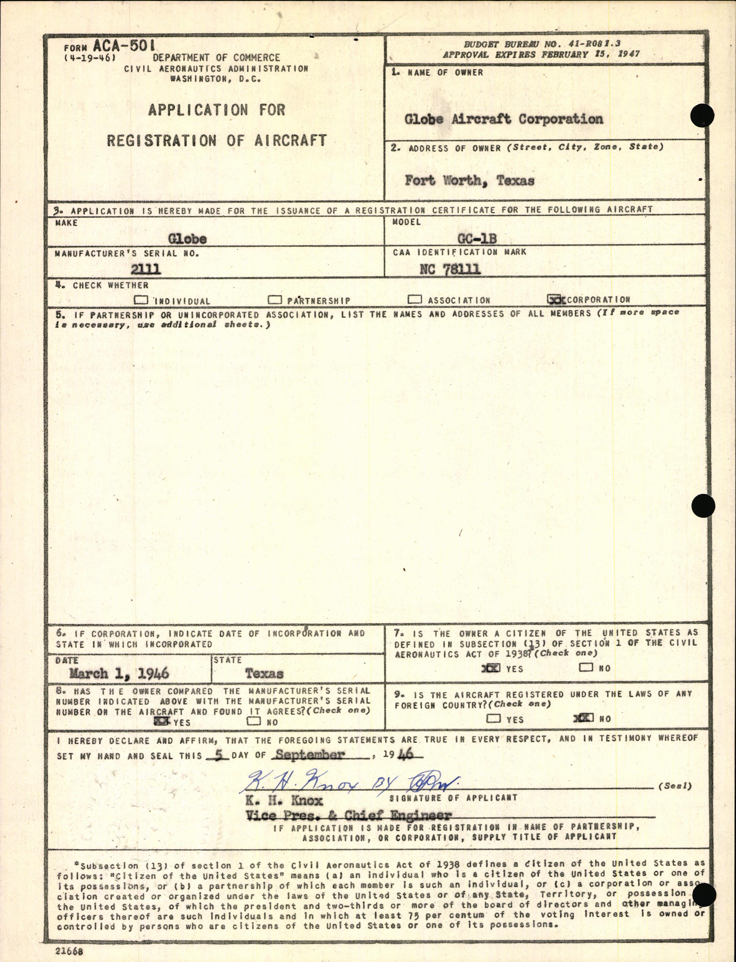 Sample page 3 from AirCorps Library document: Technical Information for Serial Number 2111