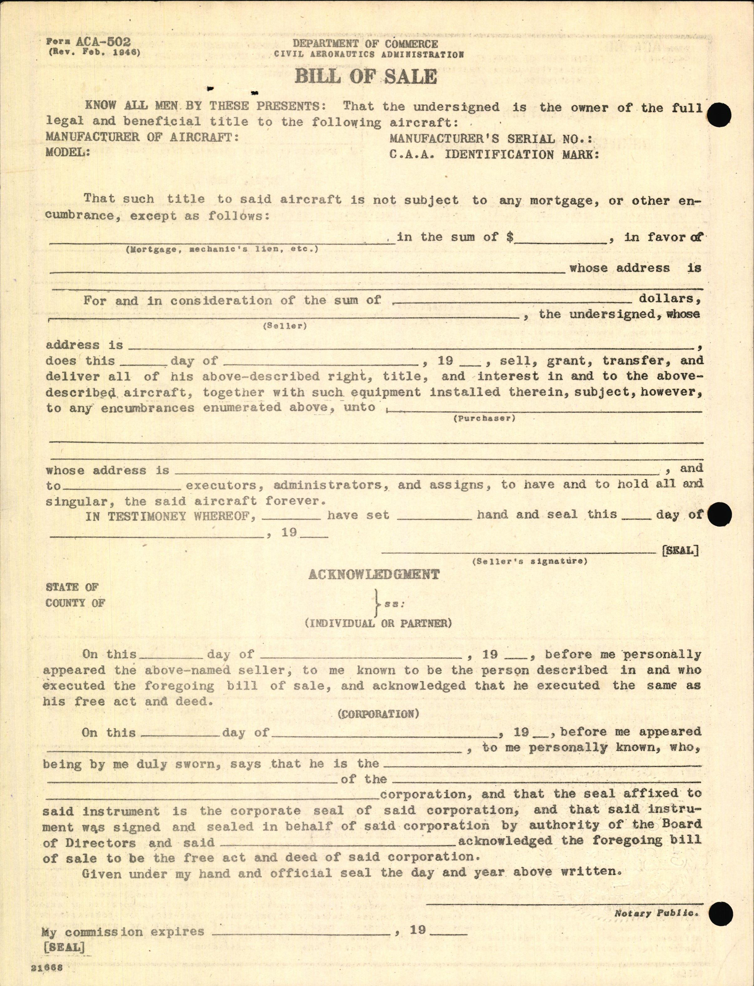 Sample page 2 from AirCorps Library document: Technical Information for Serial Number 2118